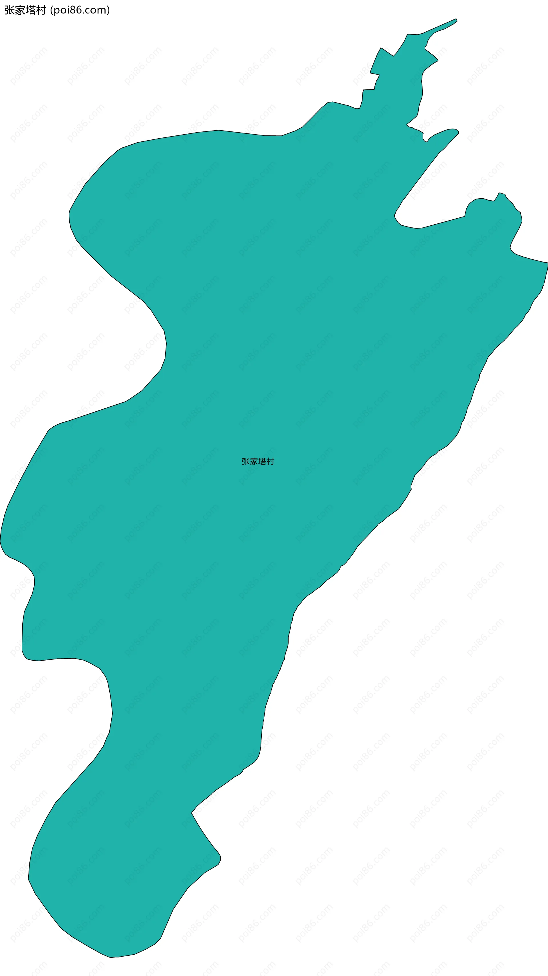 张家塔村边界地图