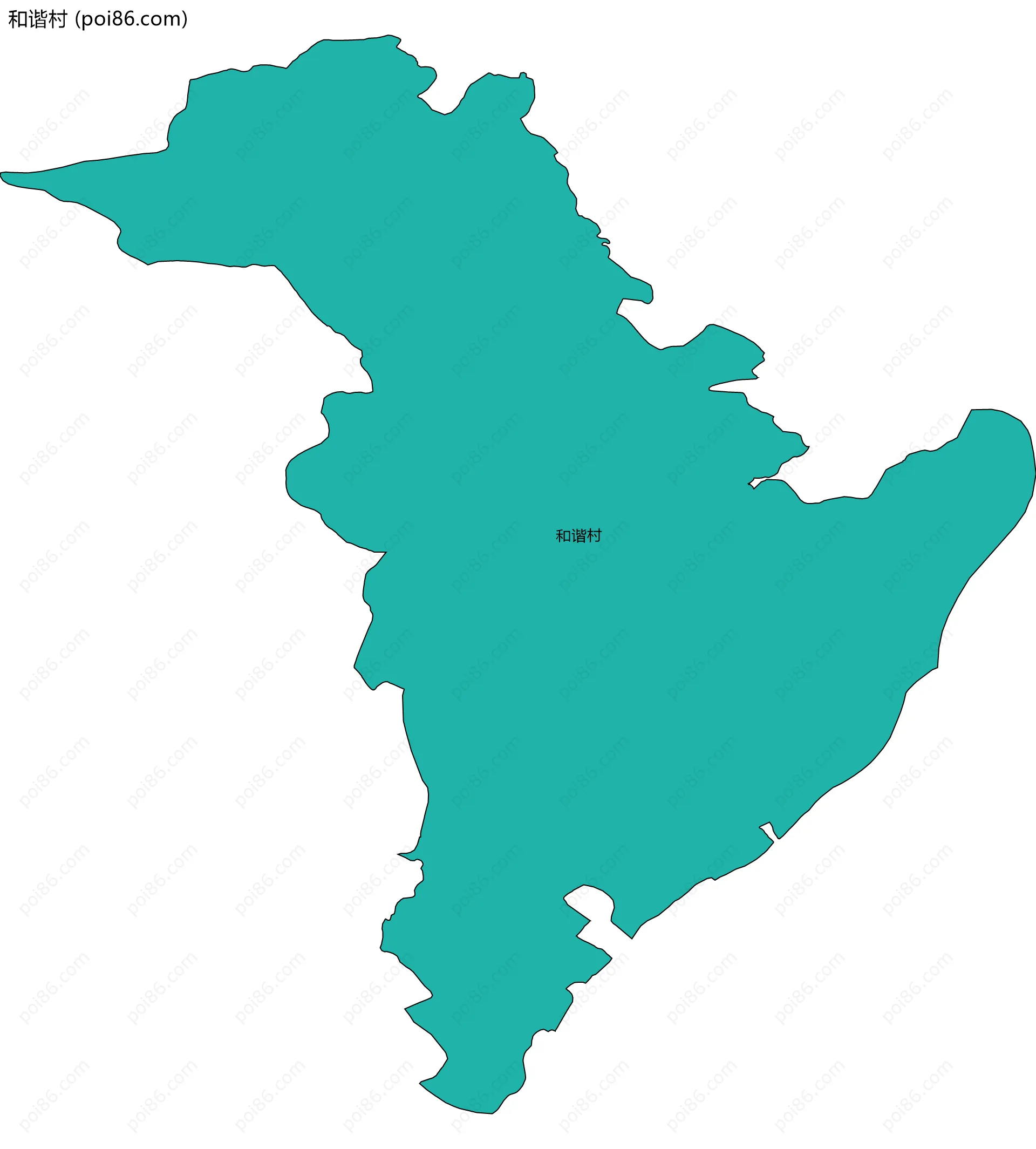 和谐村边界地图