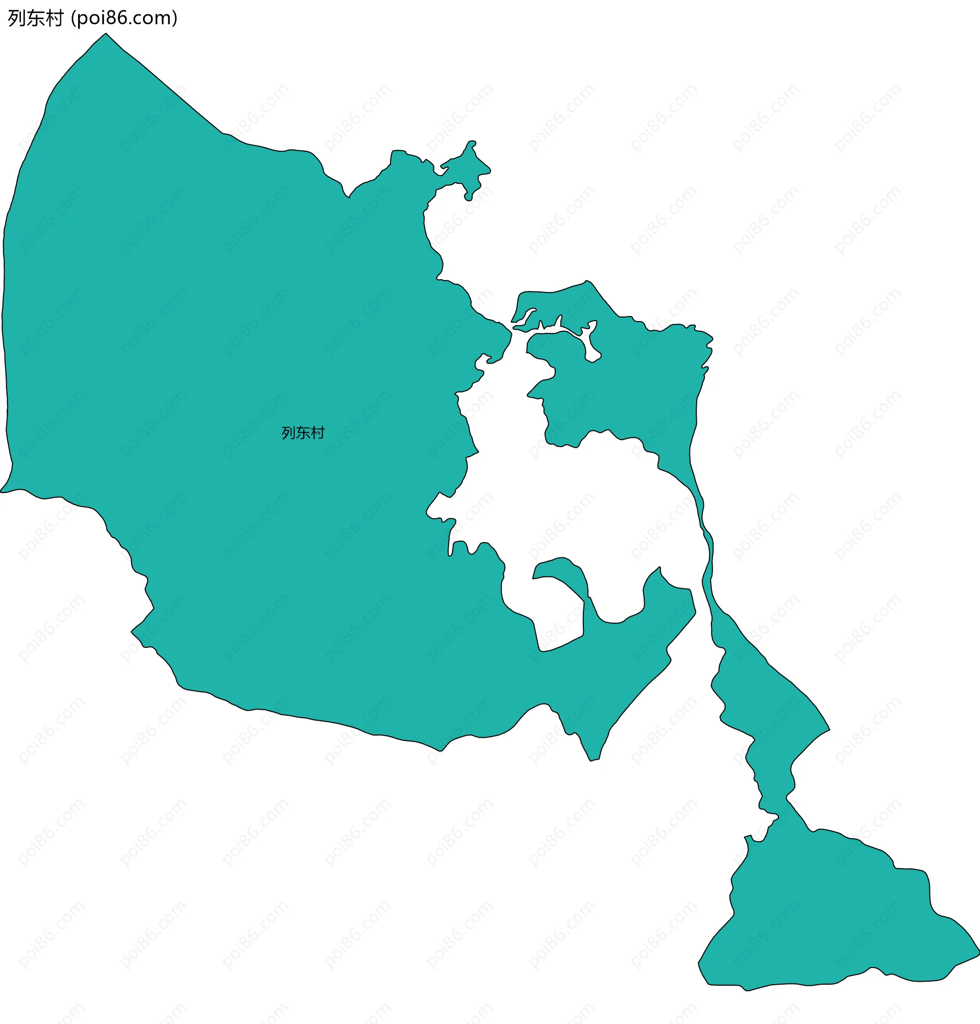 列东村边界地图