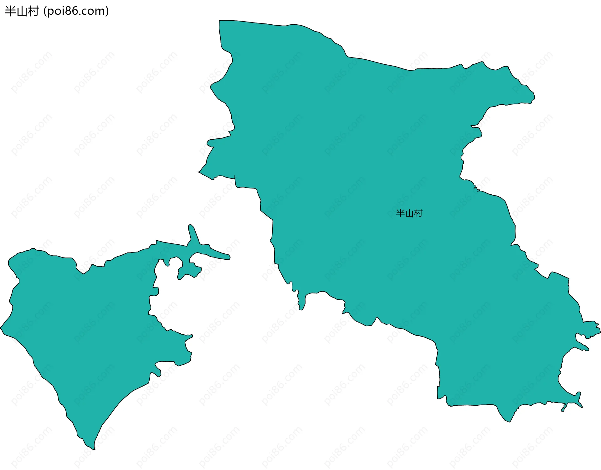半山村边界地图