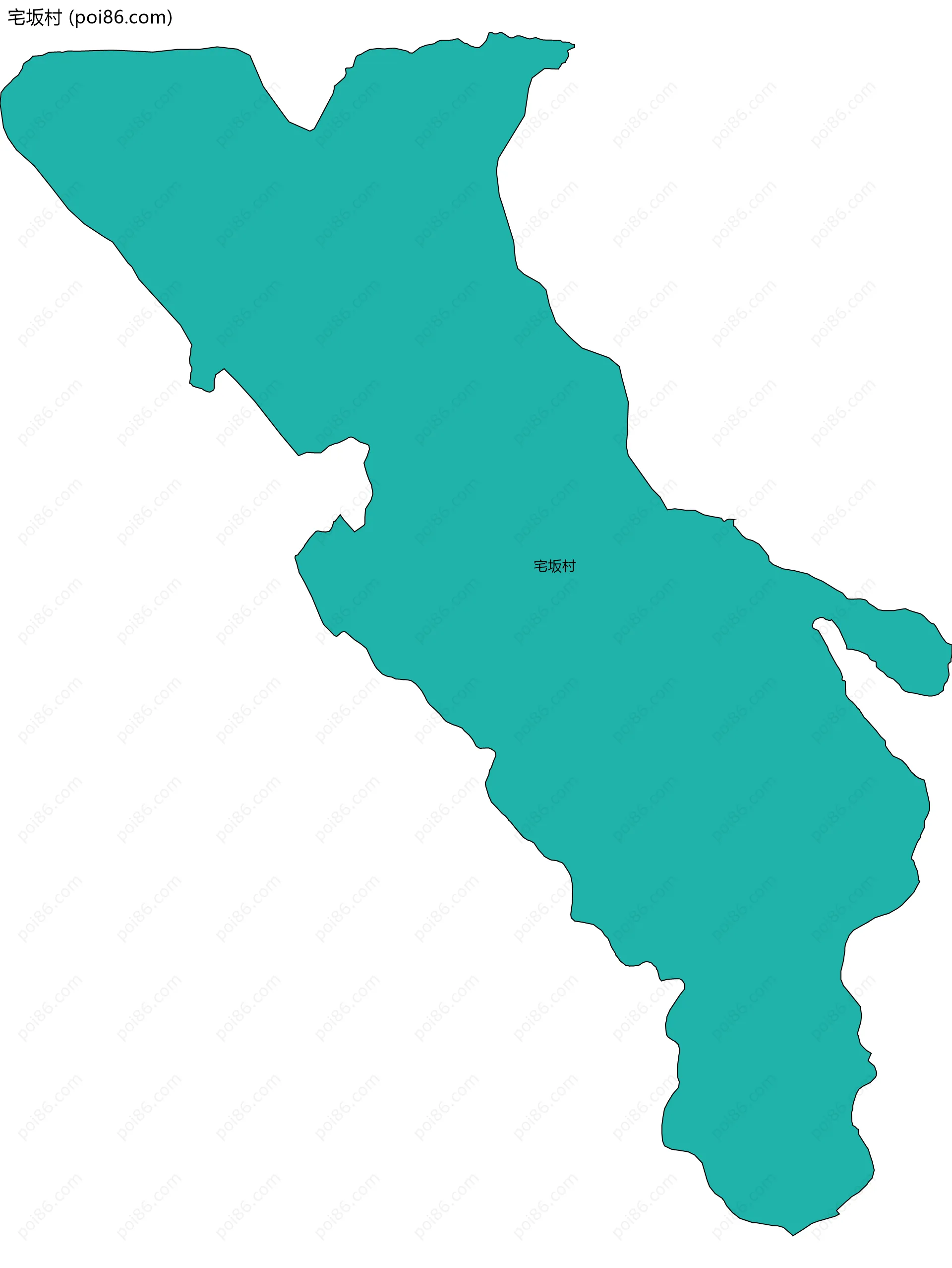 宅坂村边界地图