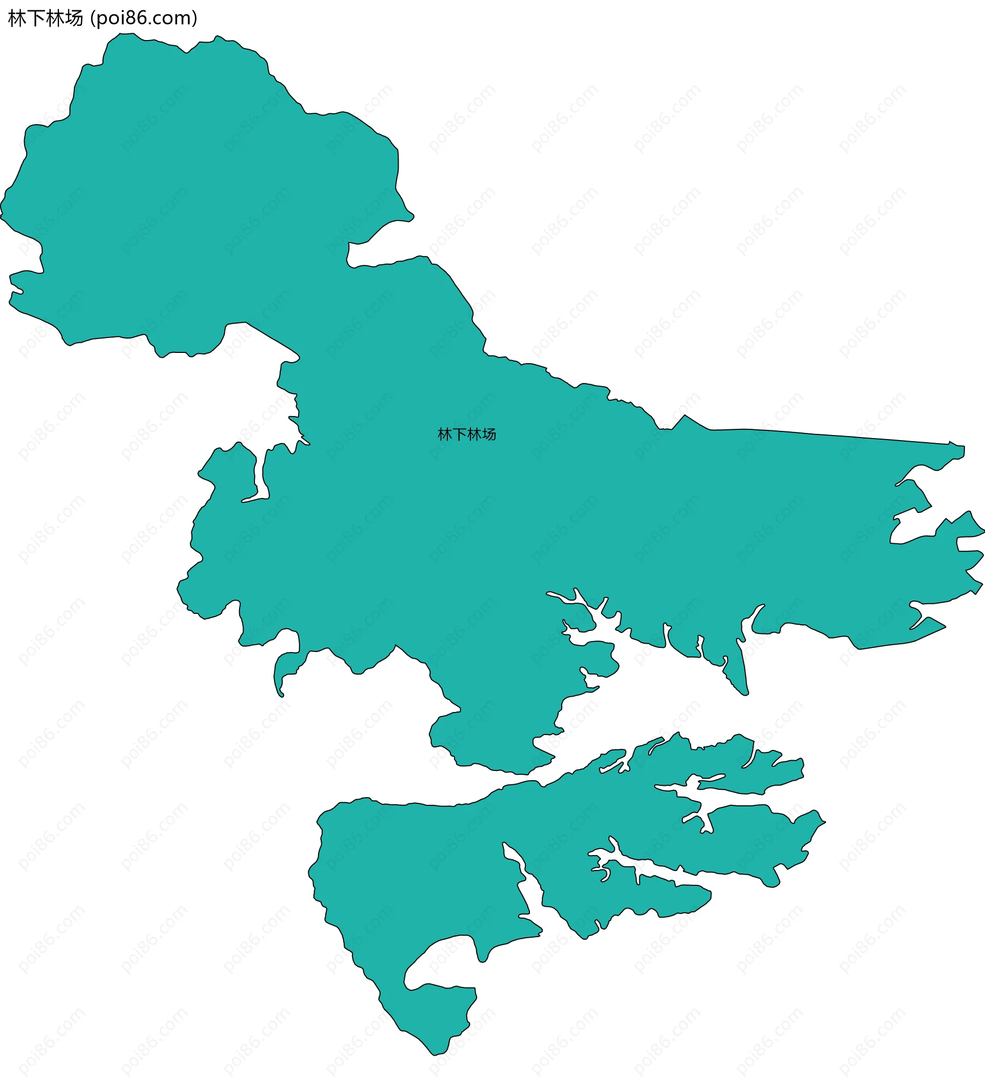 林下林场边界地图(五级行政区划)