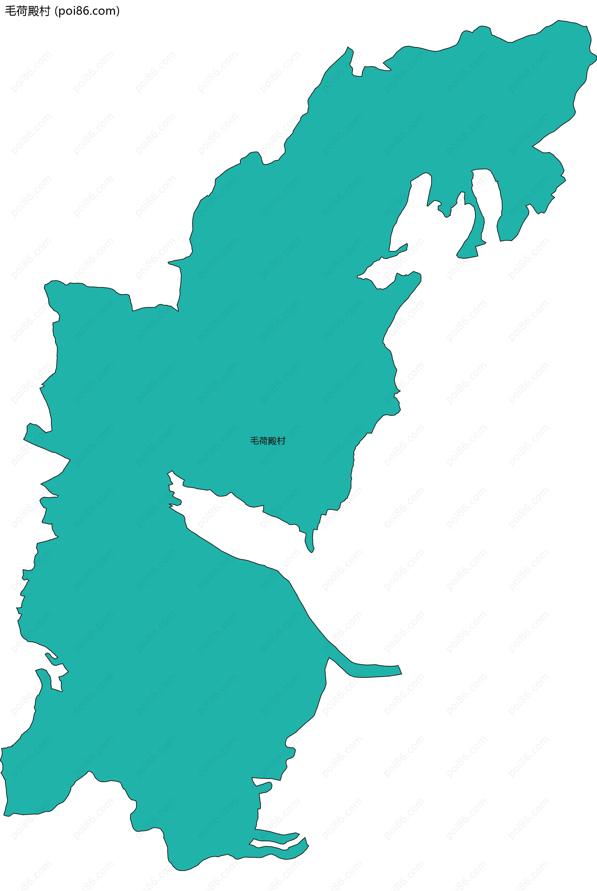 毛荷殿村边界地图