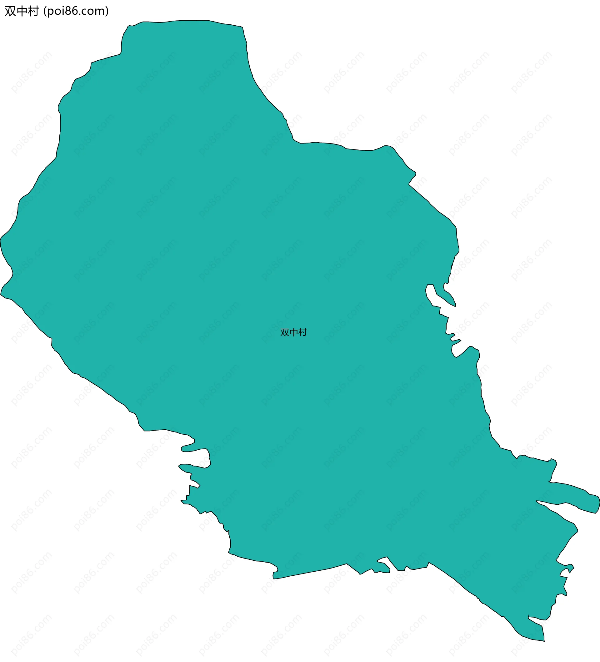 双中村边界地图