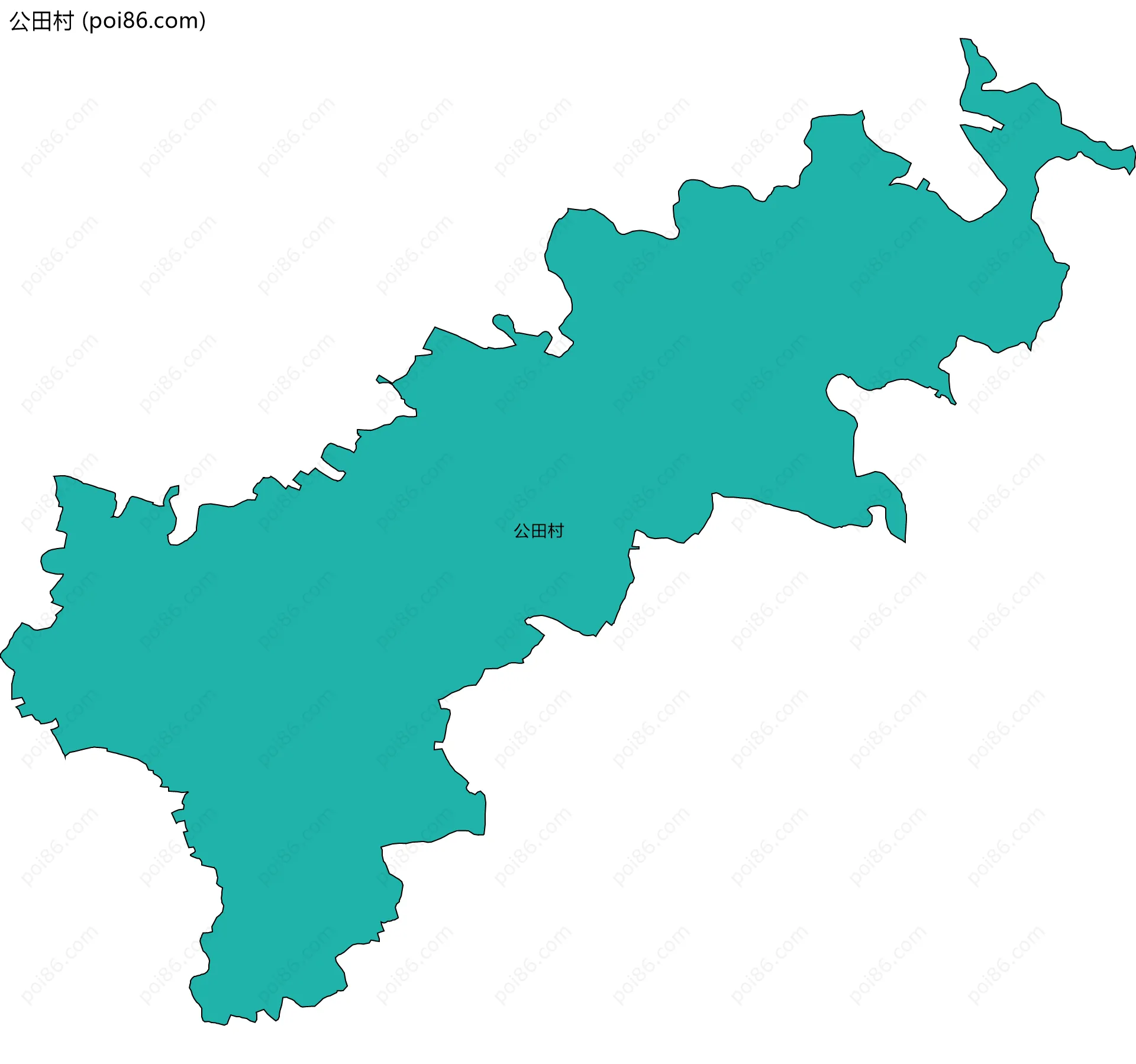 公田村边界地图