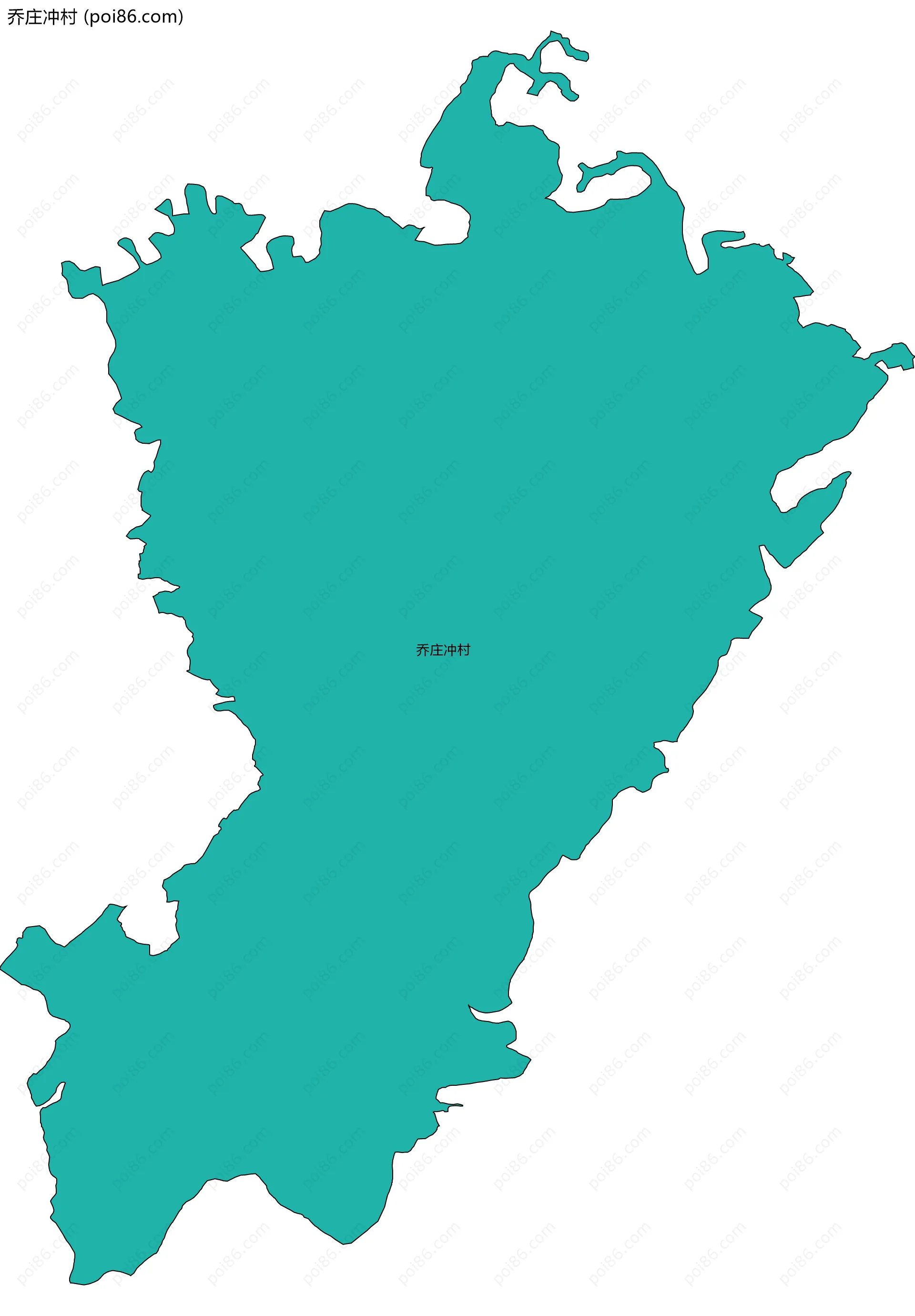 乔庄冲村边界地图