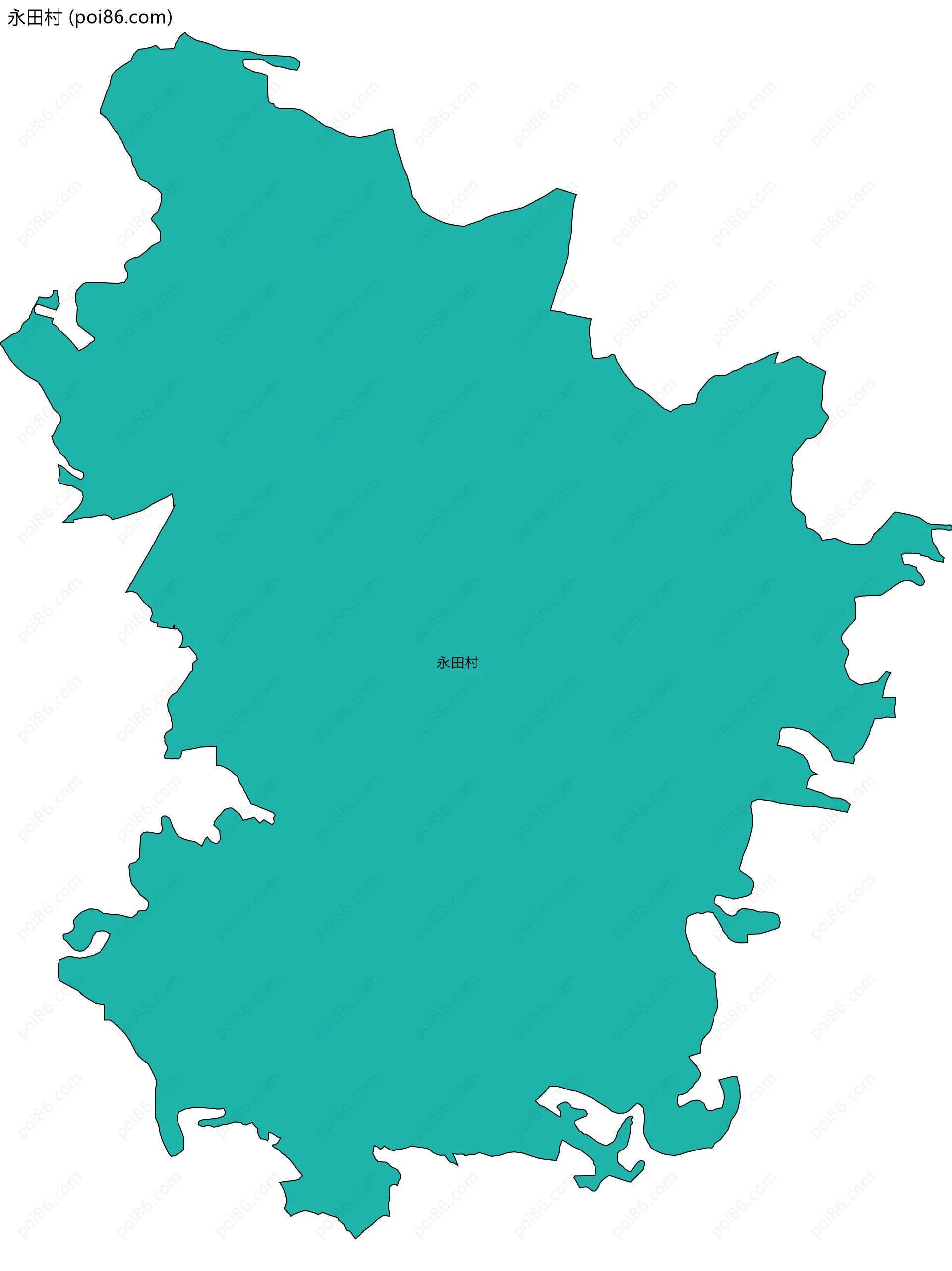 永田村边界地图