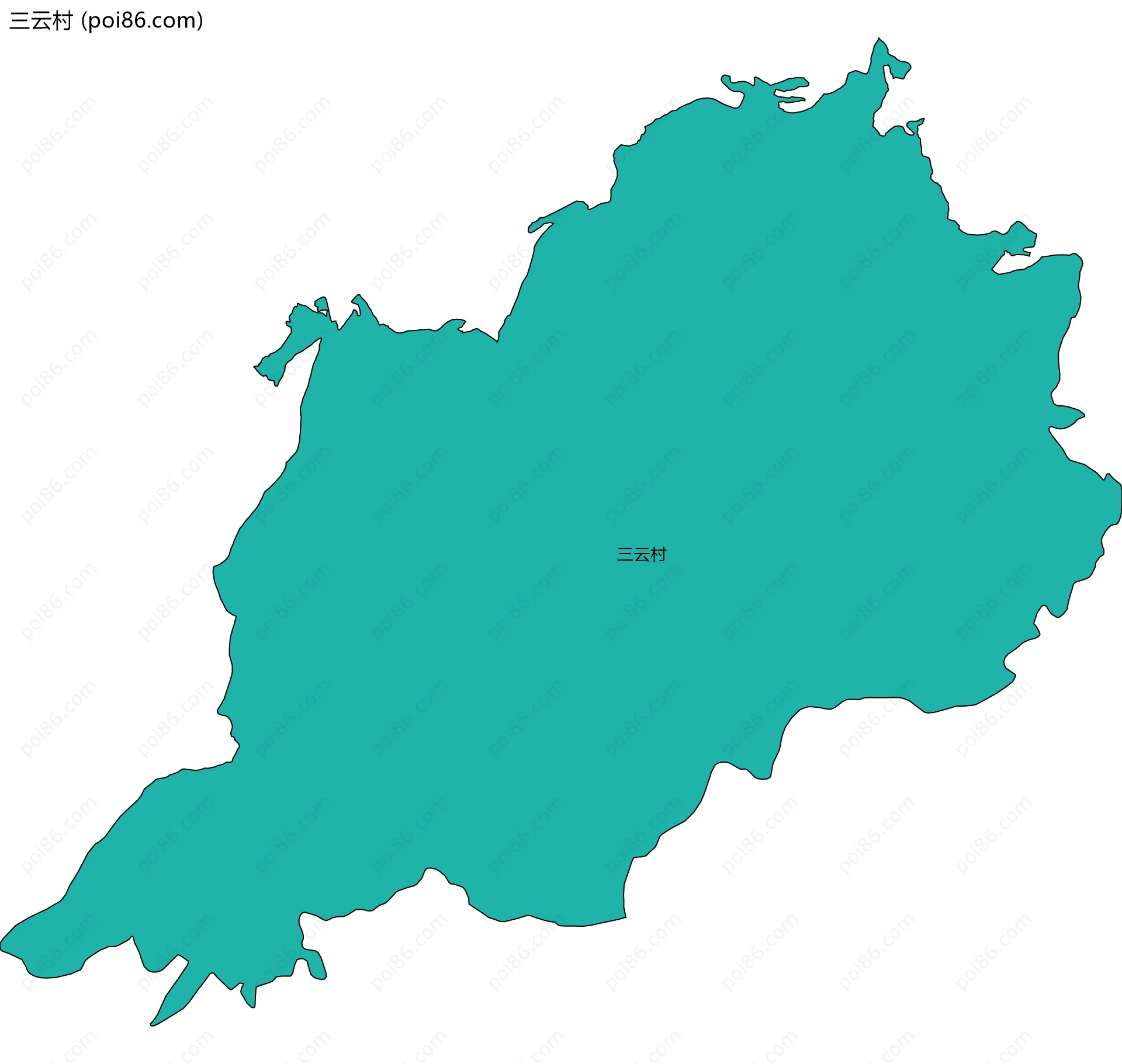 三云村边界地图