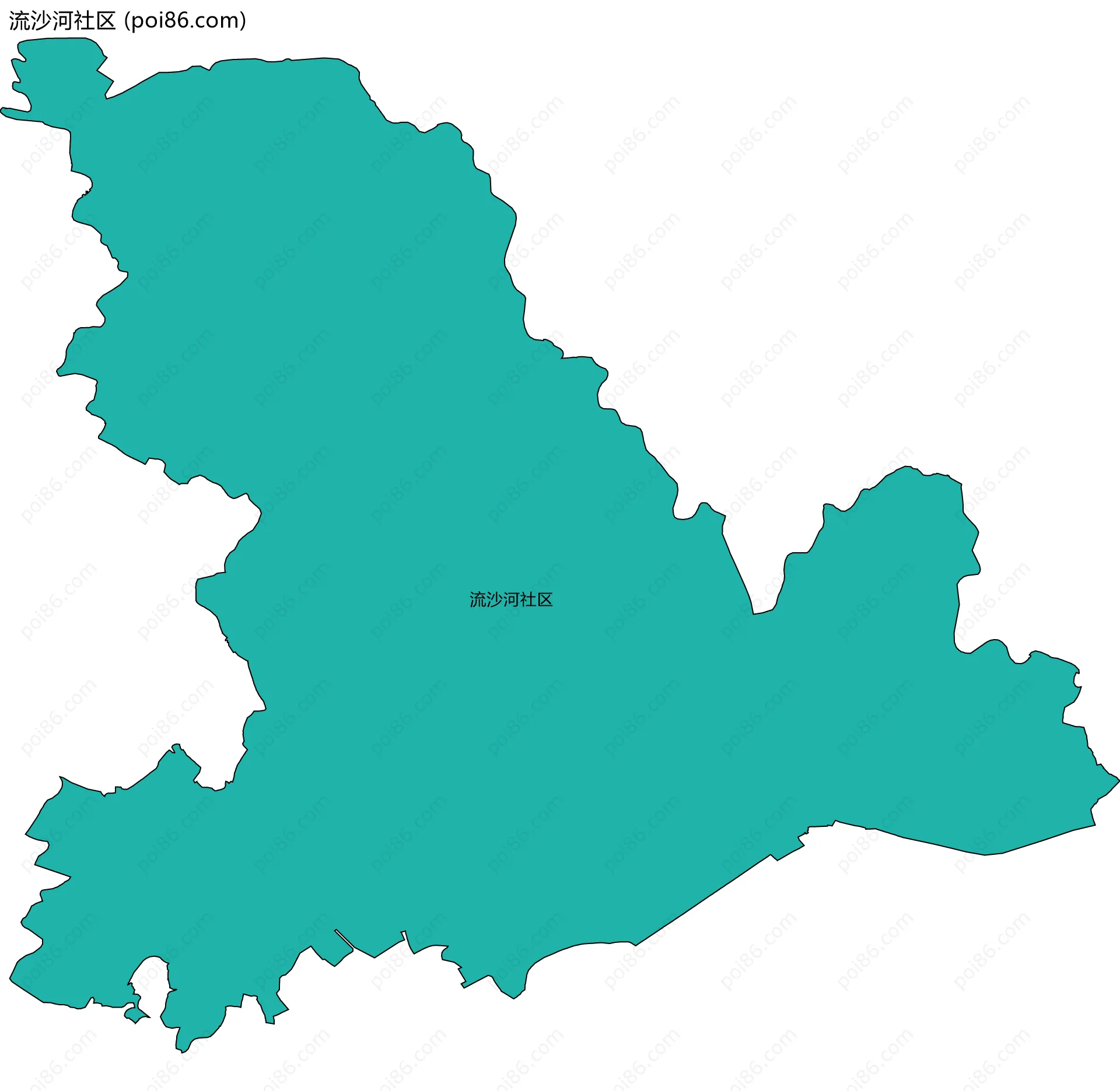 流沙河社区边界地图