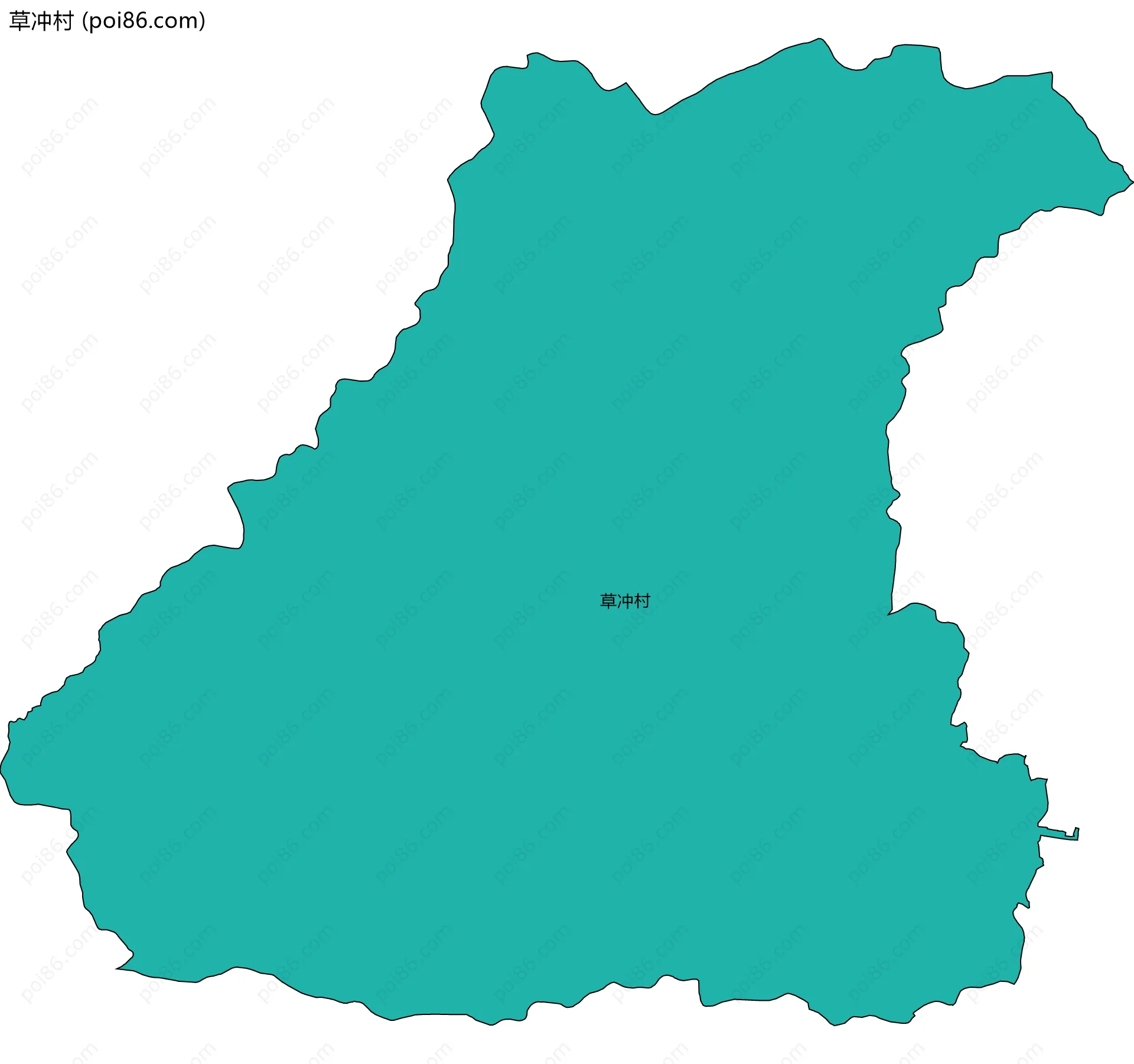 草冲村边界地图