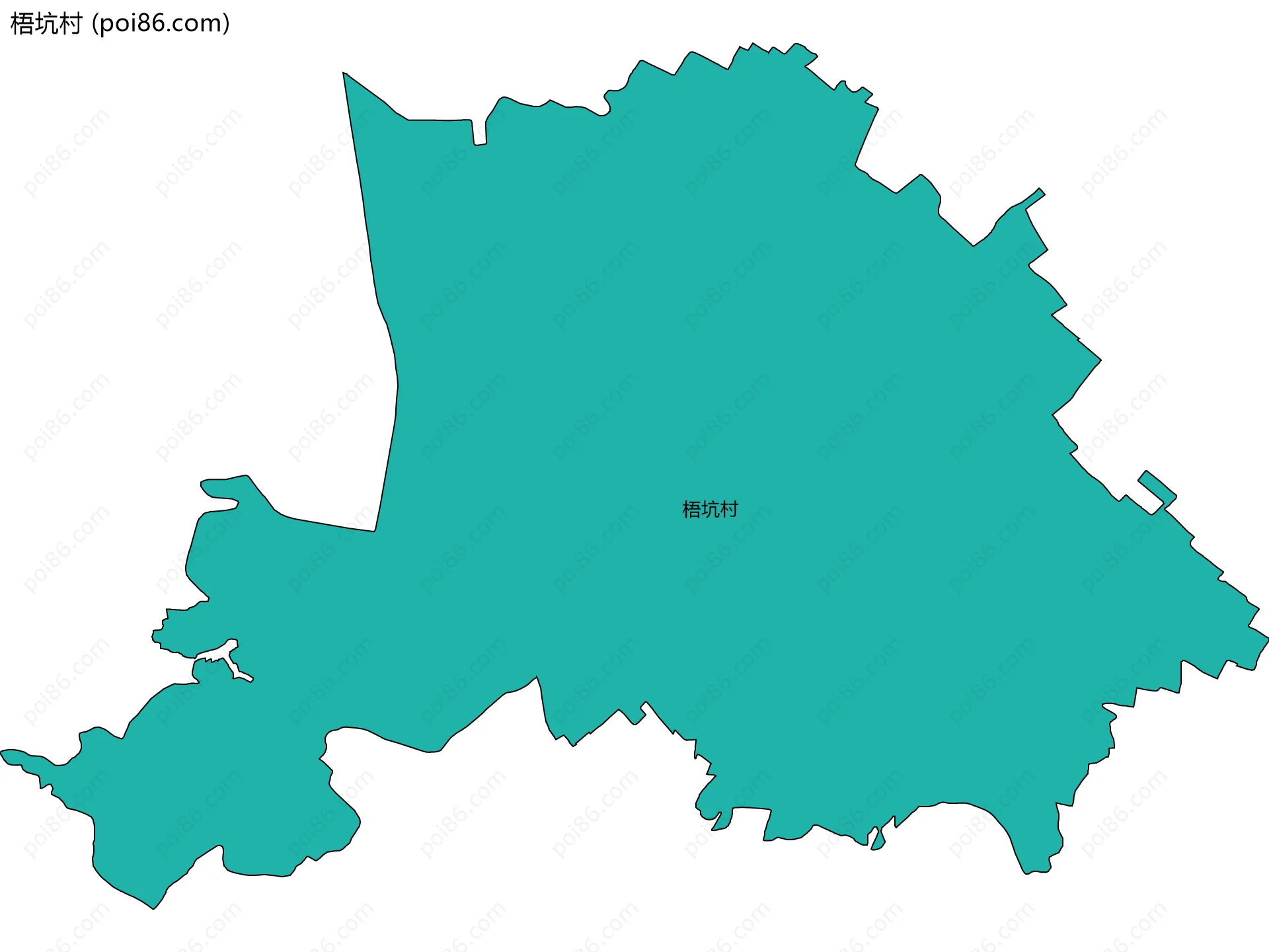 梧坑村边界地图