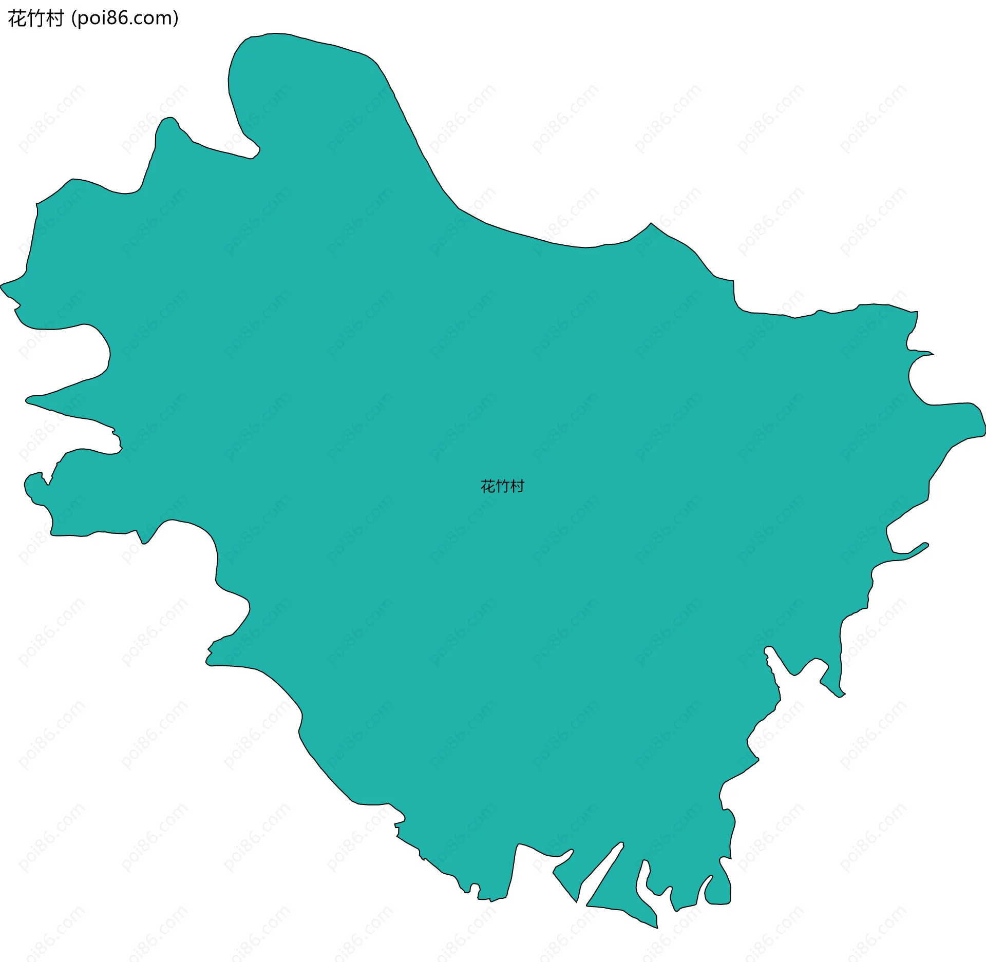 花竹村边界地图