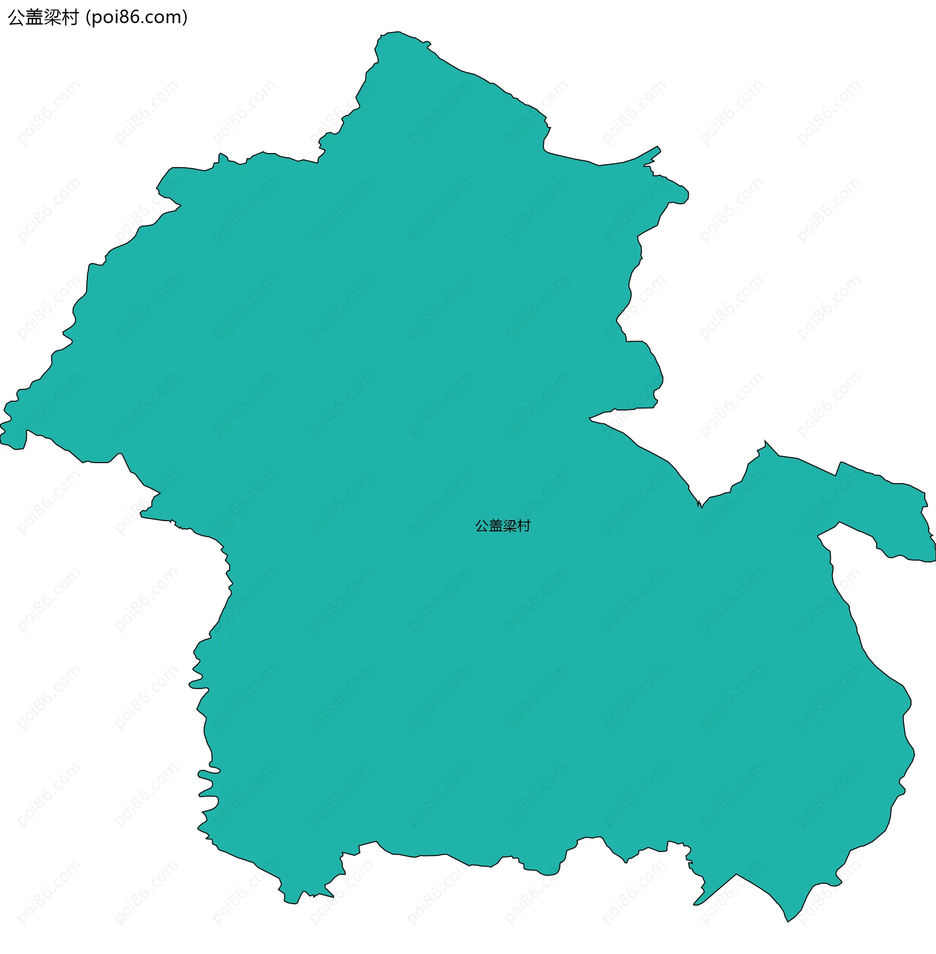 公盖梁村边界地图