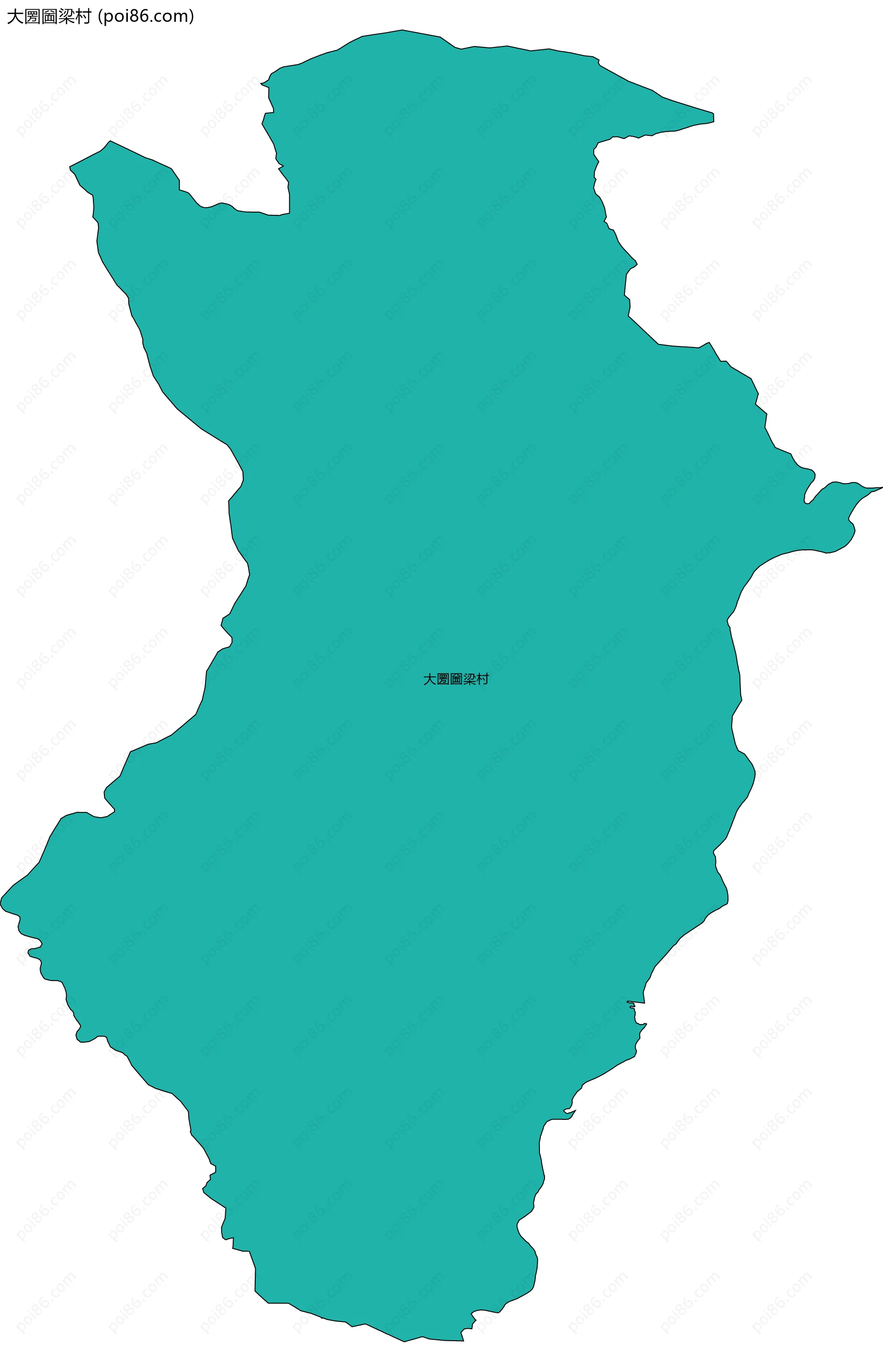 大圐圙梁村边界地图