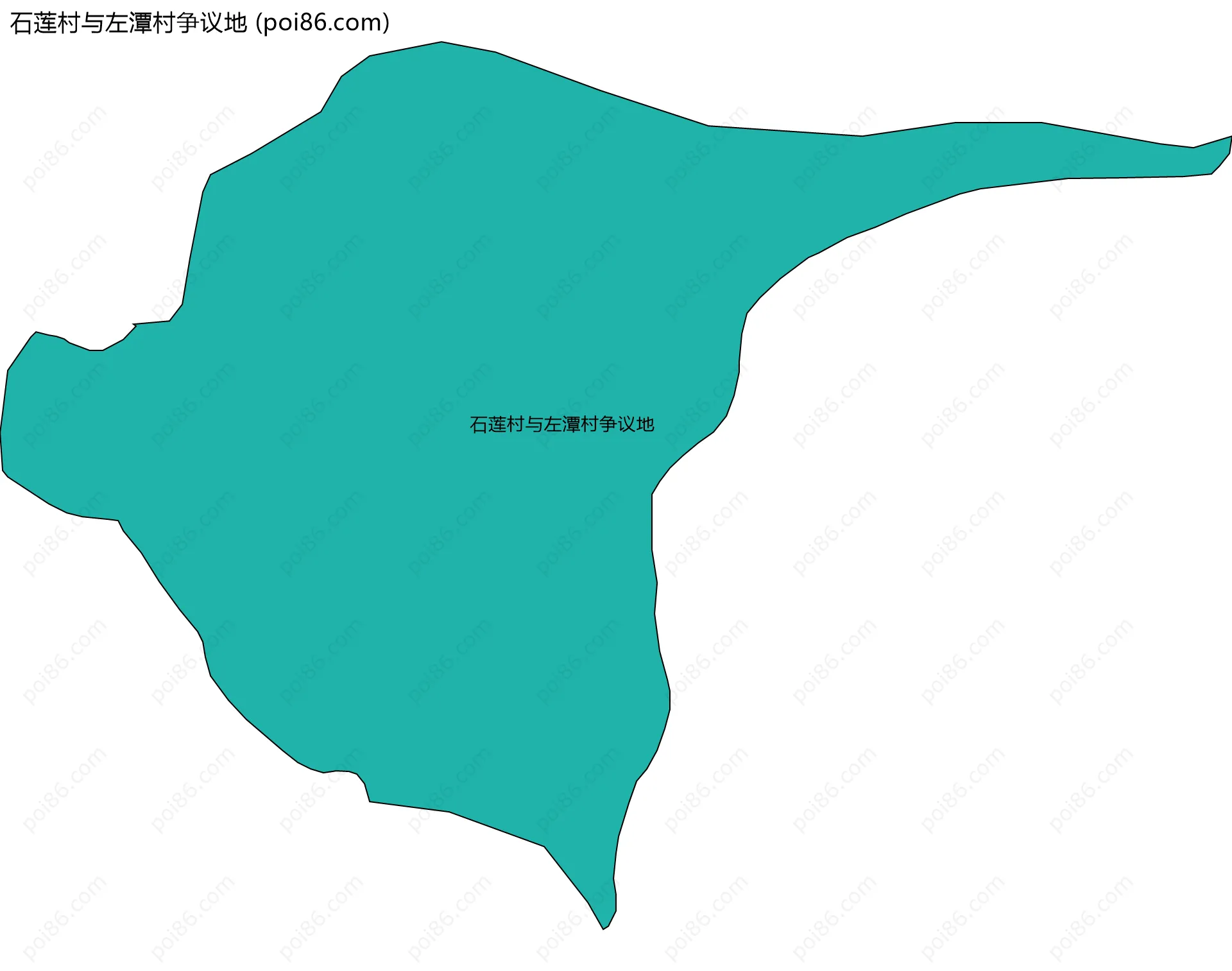 石莲村与左潭村争议地边界地图