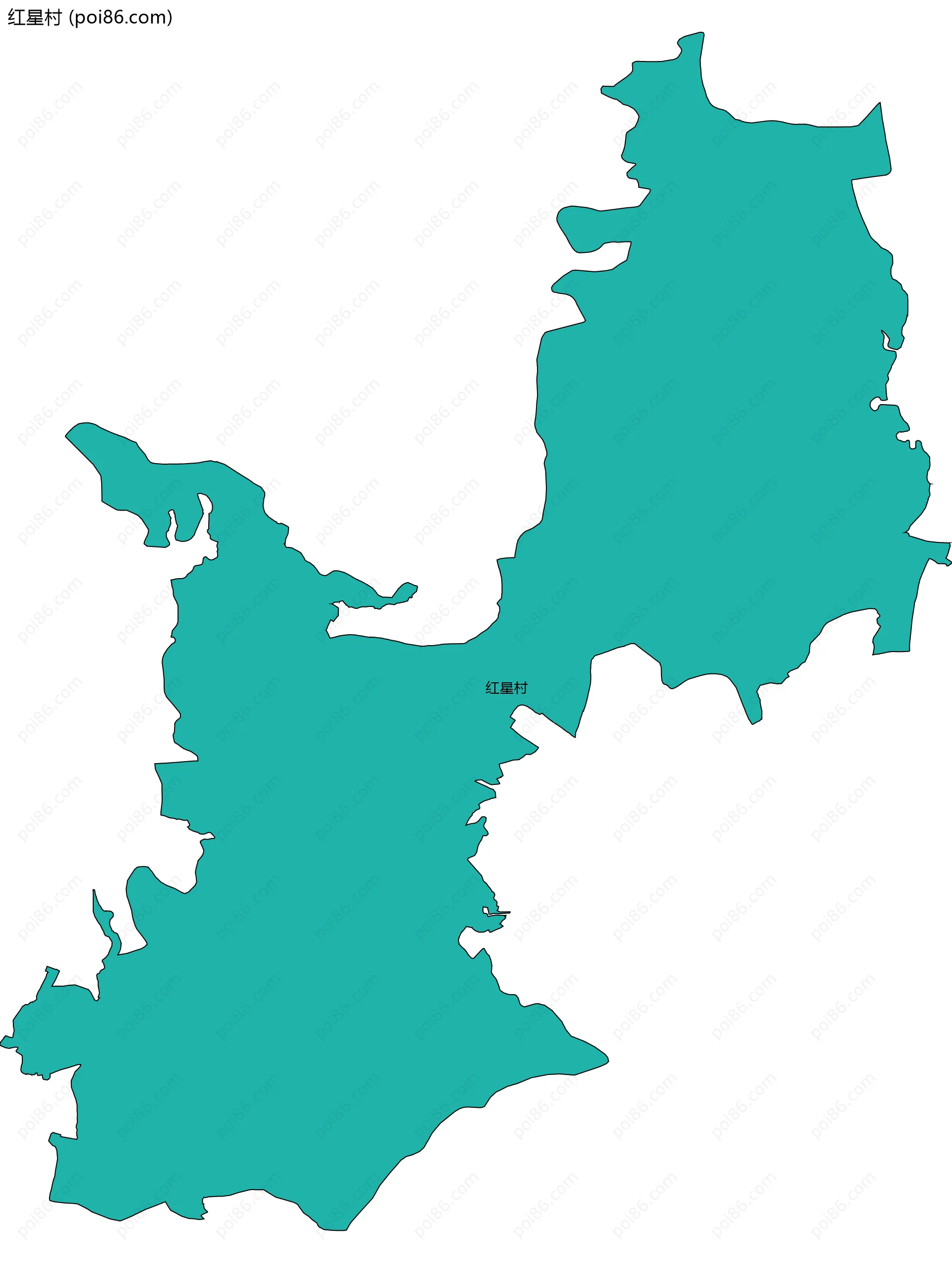 红星村边界地图