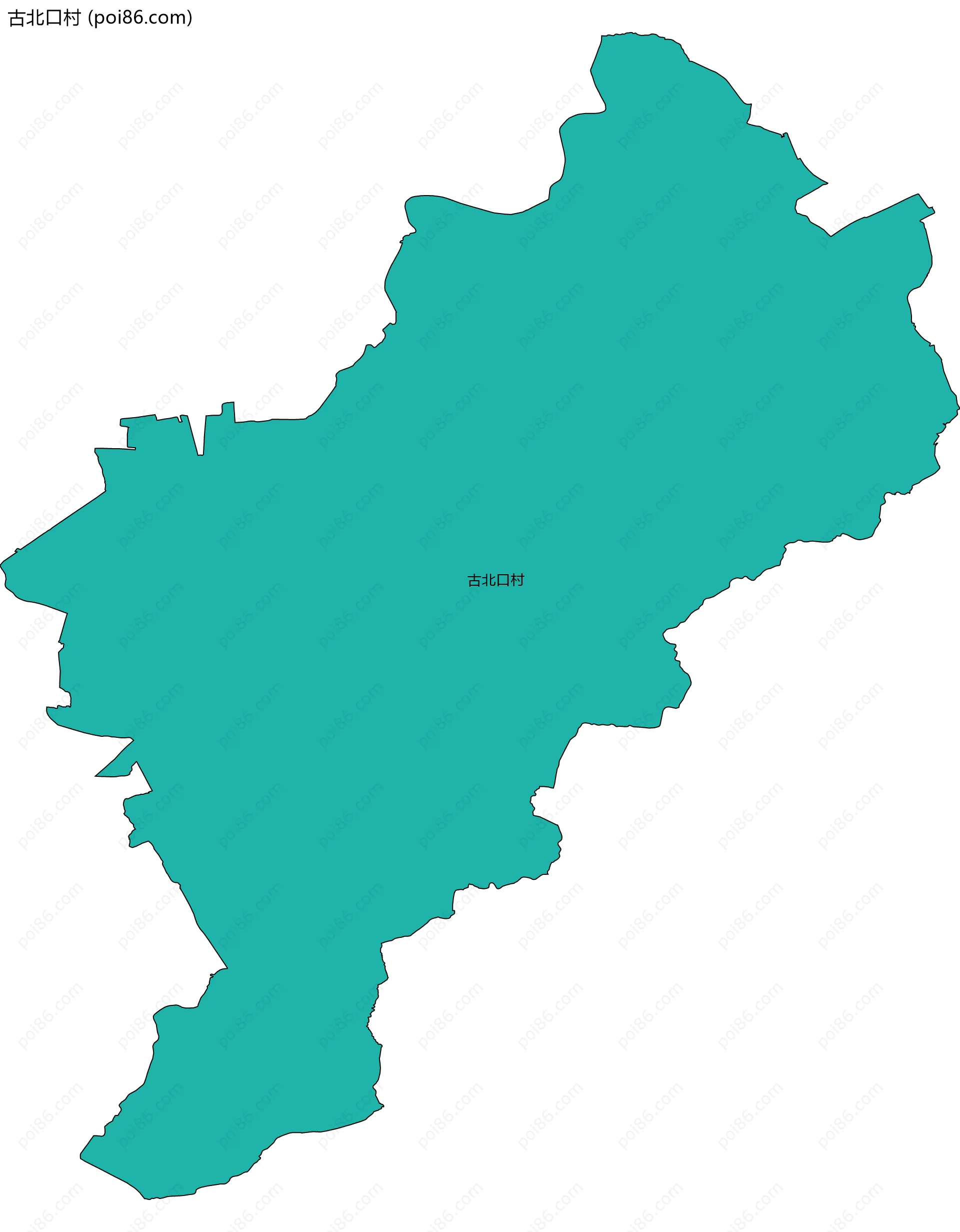 古北口村边界地图