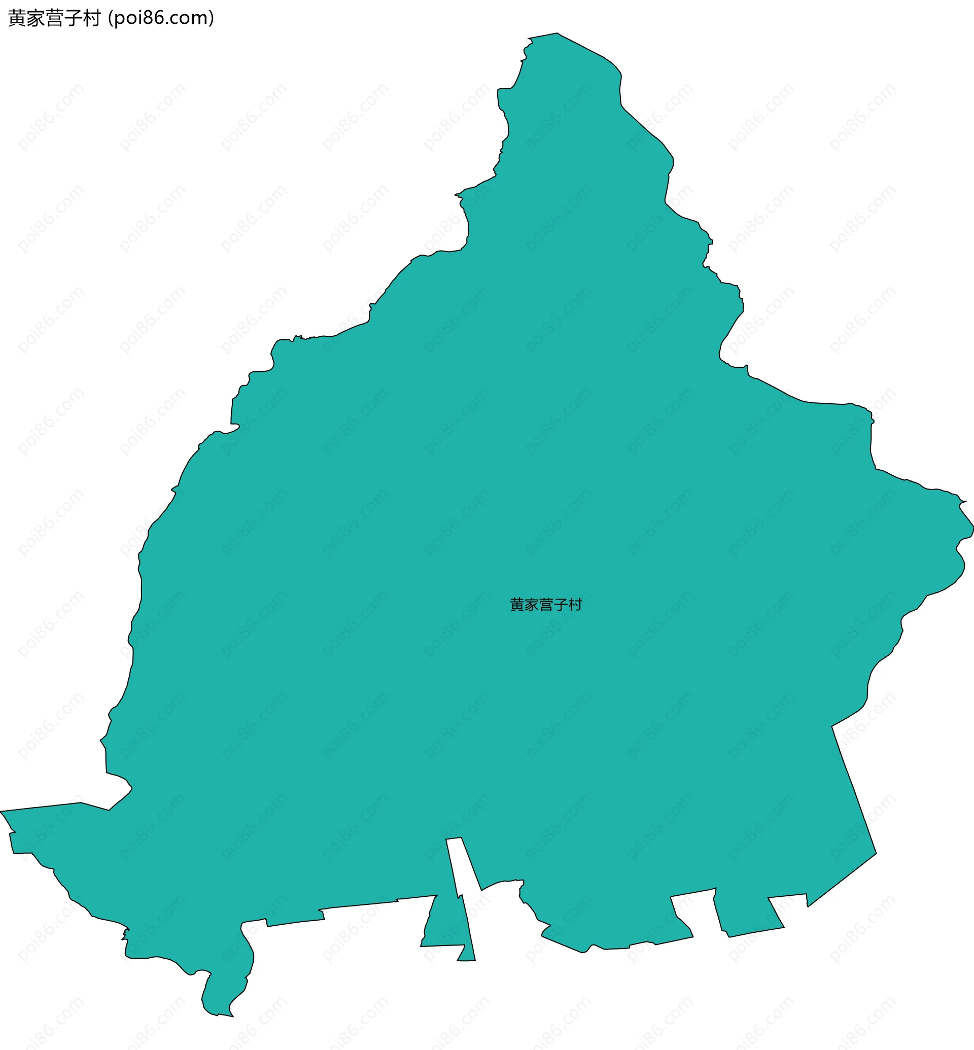 黄家营子村边界地图