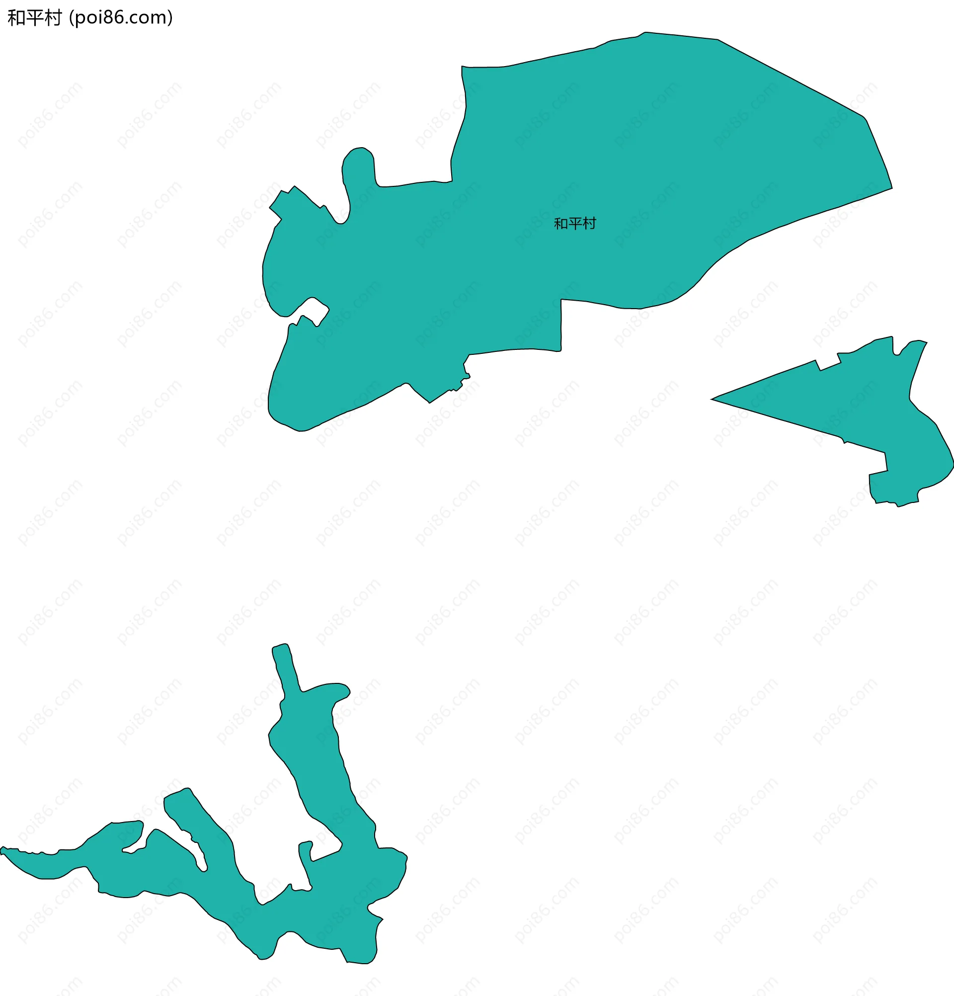 和平村边界地图