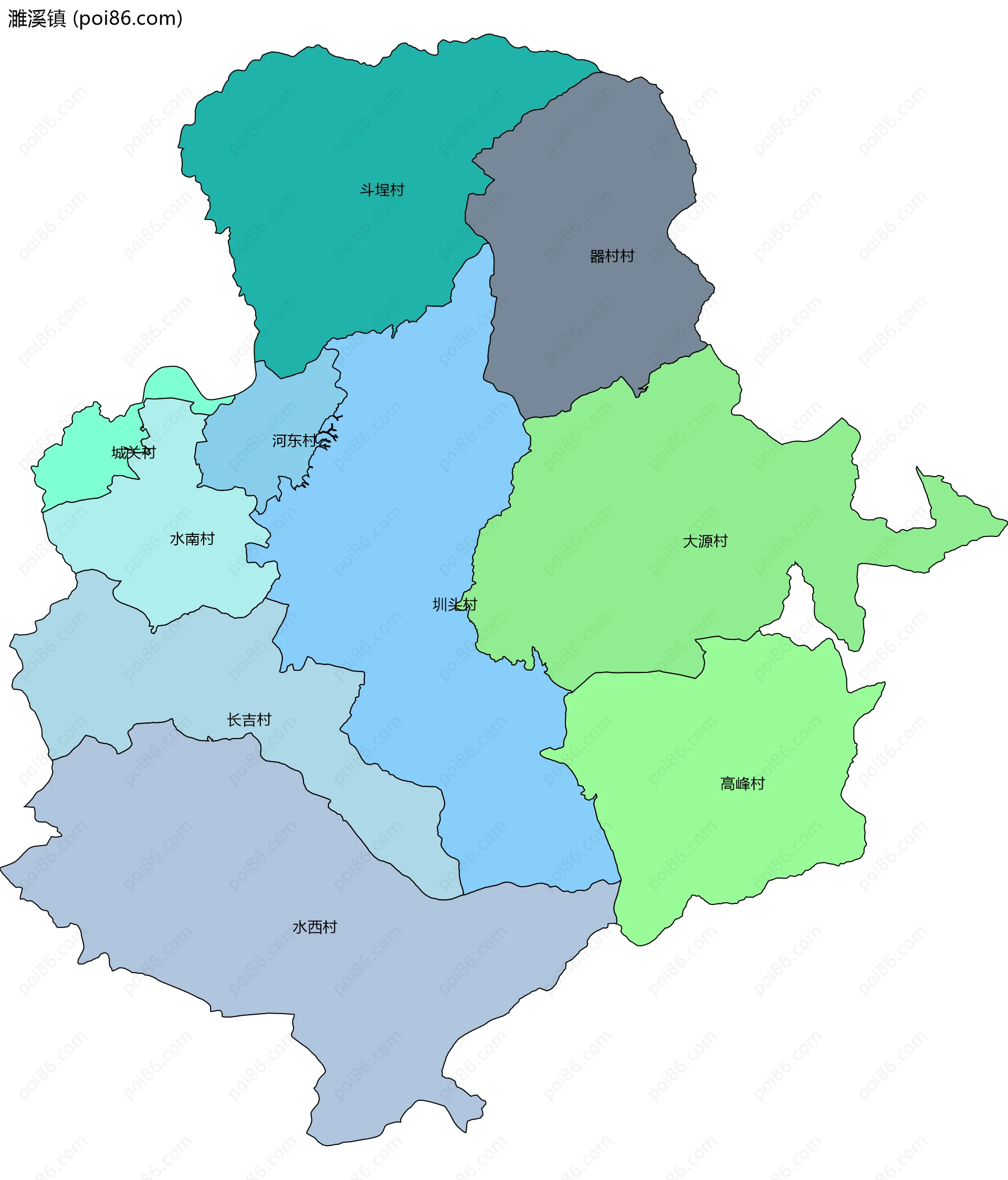 濉溪镇边界地图(五级行政区划)