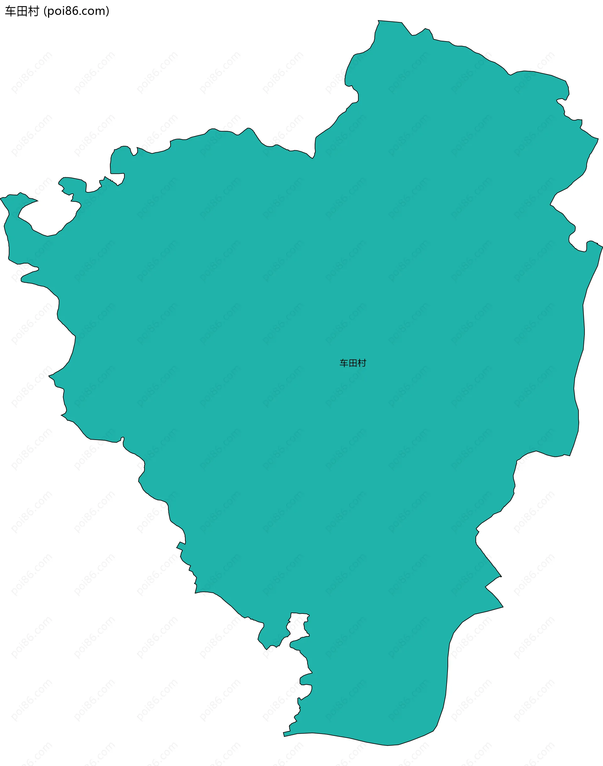 车田村边界地图