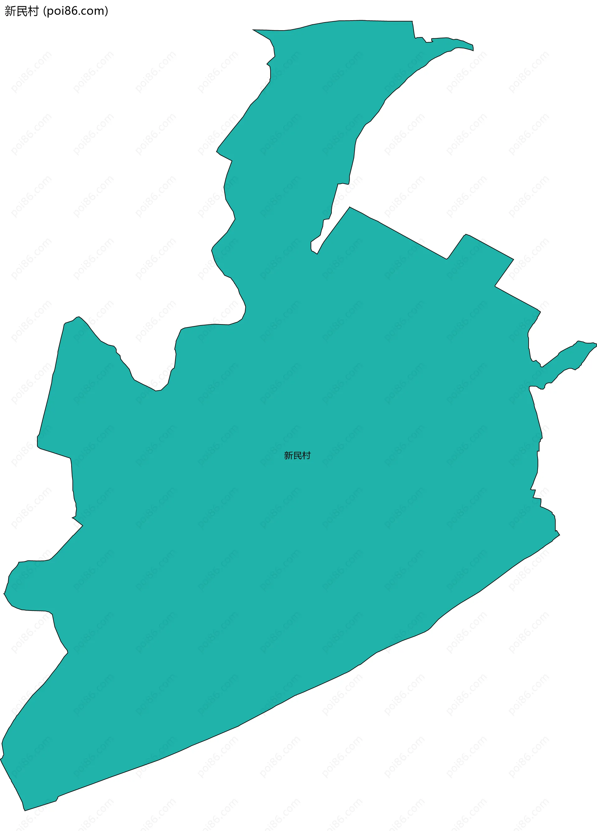 新民村边界地图
