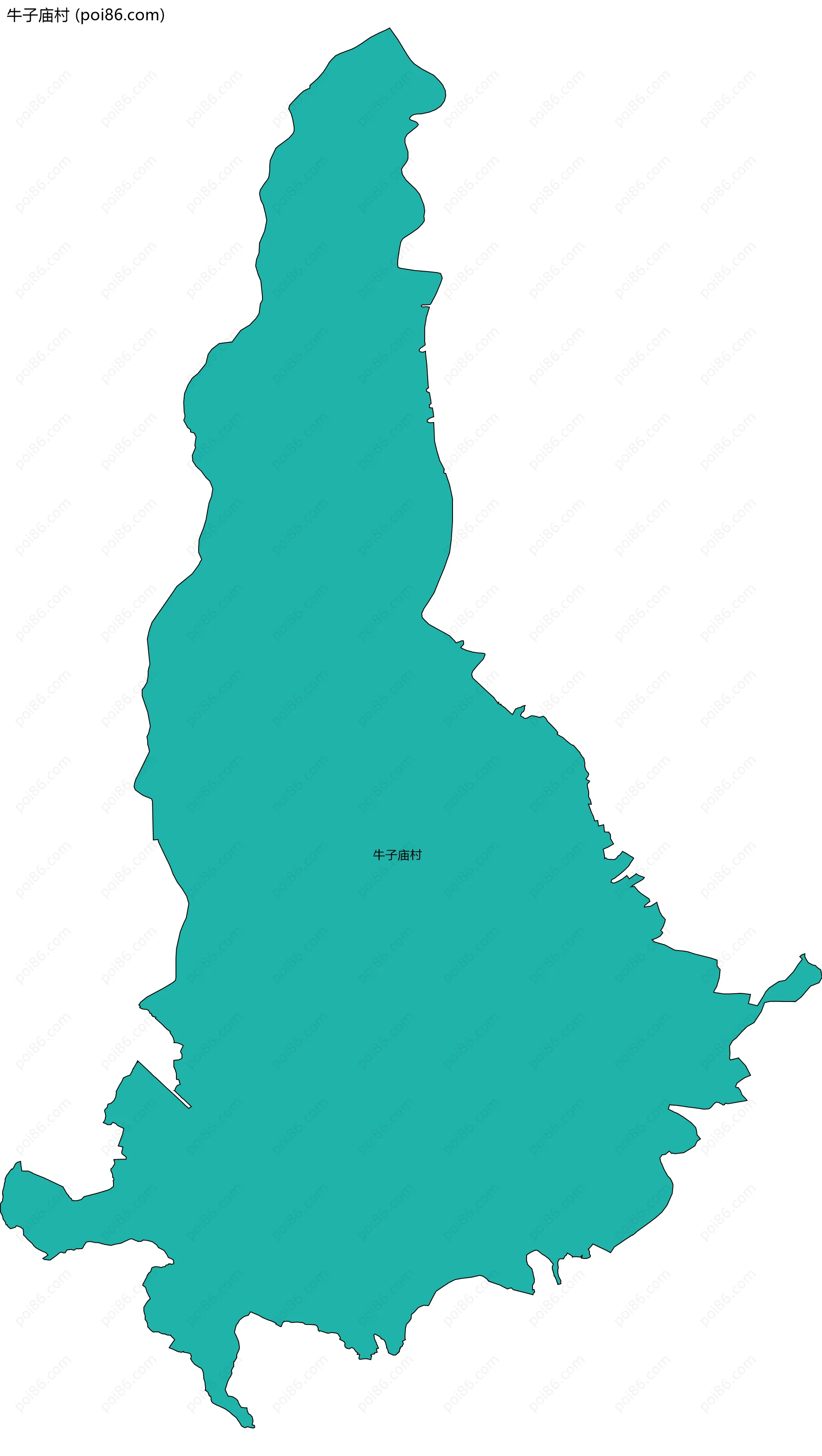 牛子庙村边界地图