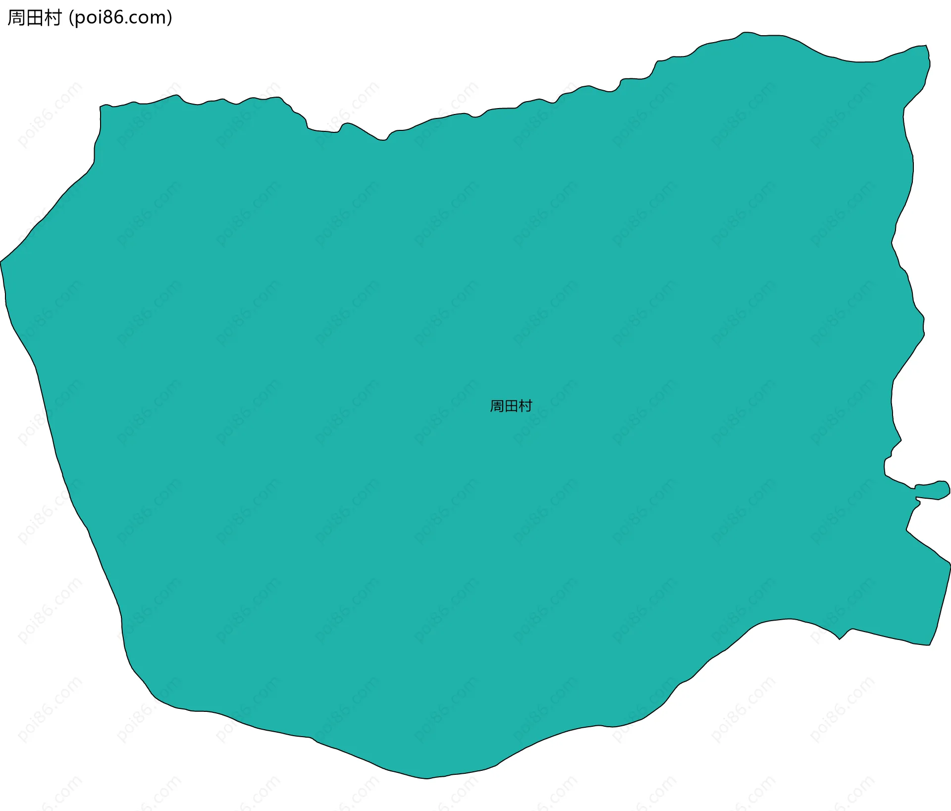 周田村边界地图