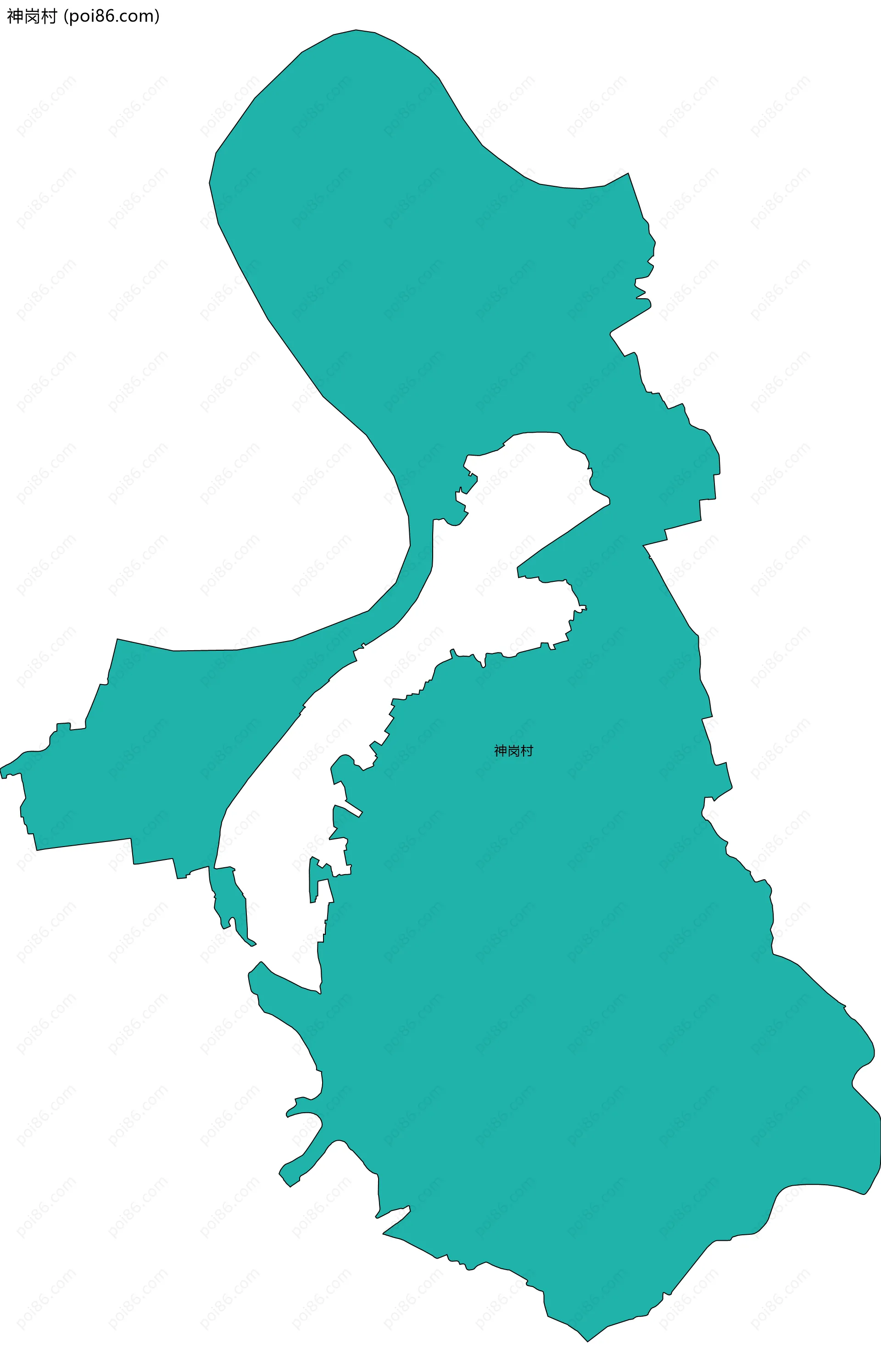 神岗村边界地图