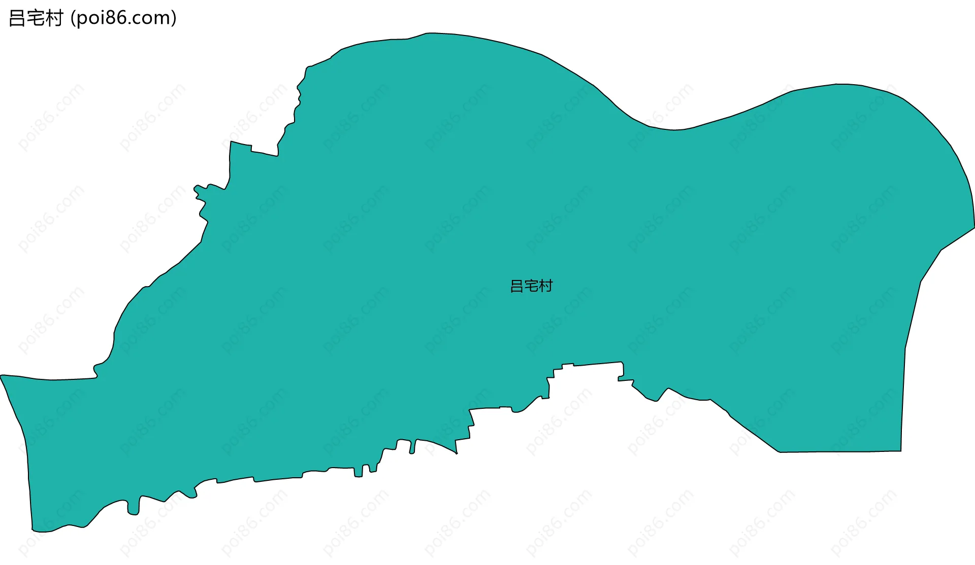 吕宅村边界地图