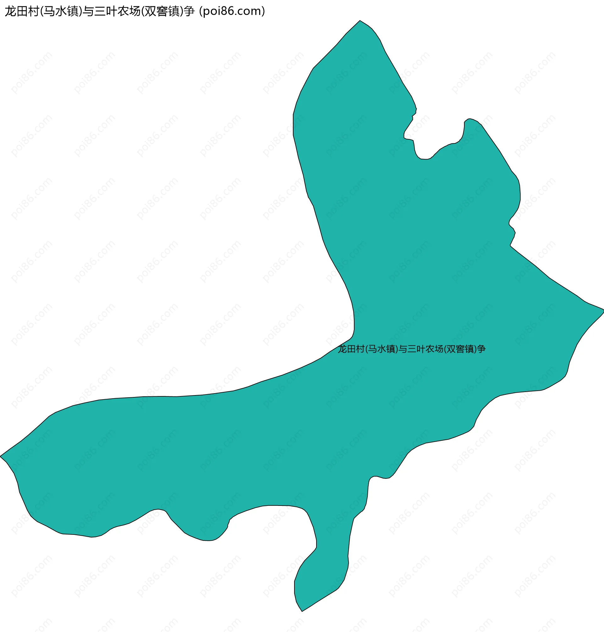 龙田村(马水镇)与三叶农场(双窖镇)争边界地图