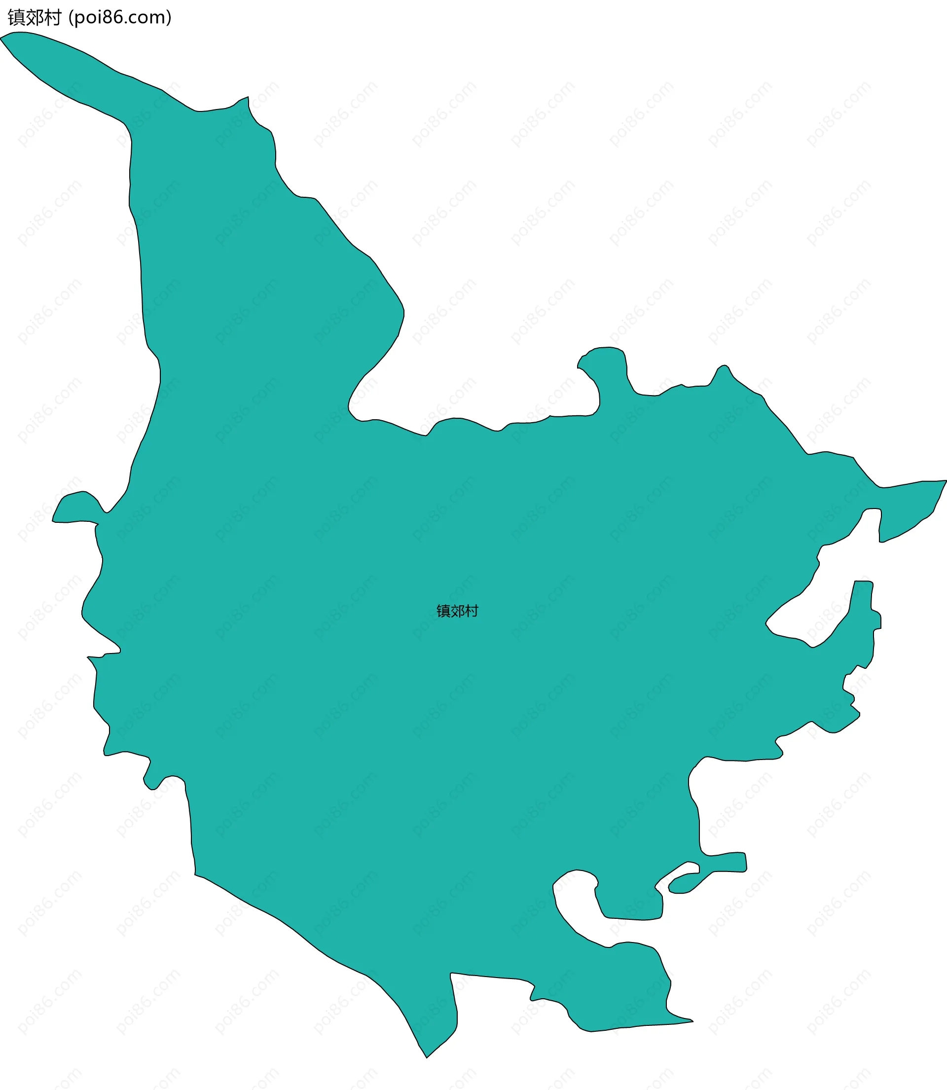 镇郊村边界地图