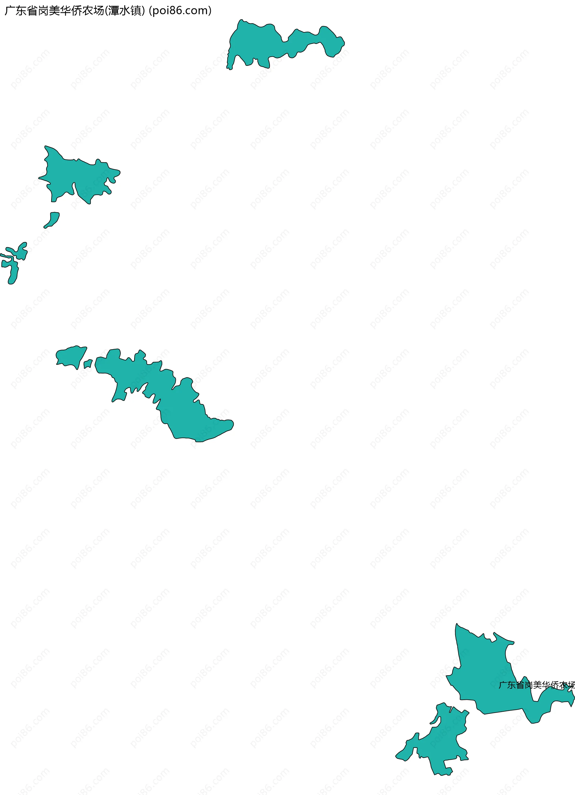 广东省岗美华侨农场(潭水镇)边界地图