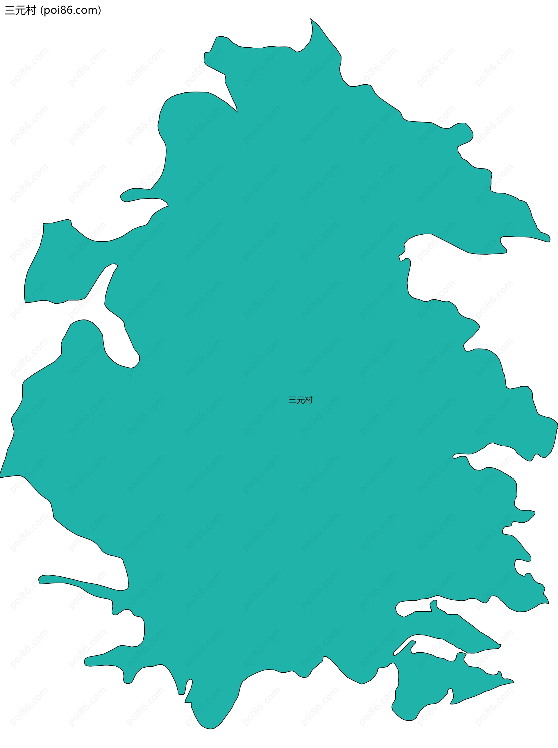 三元村边界地图