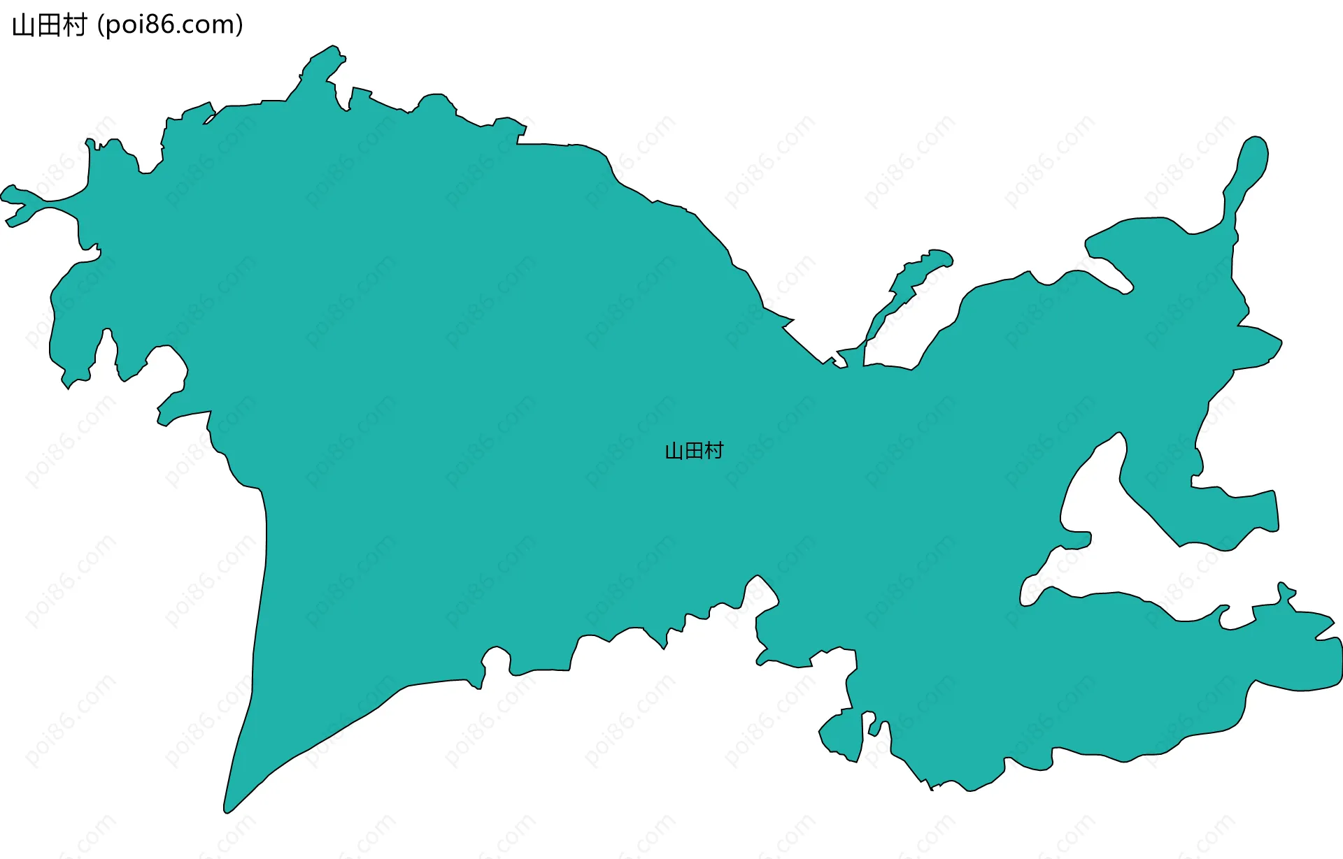 山田村边界地图