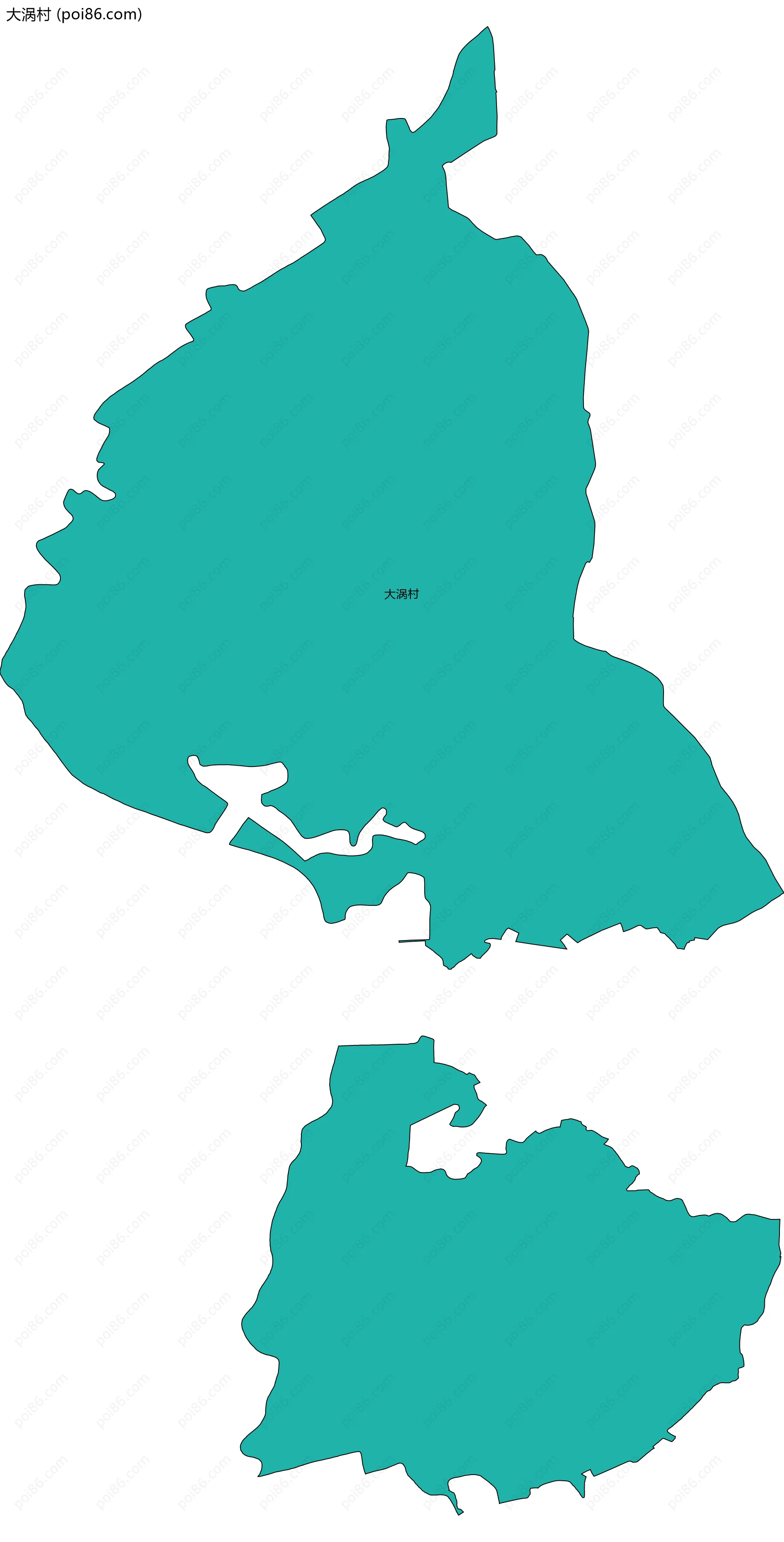 大涡村边界地图