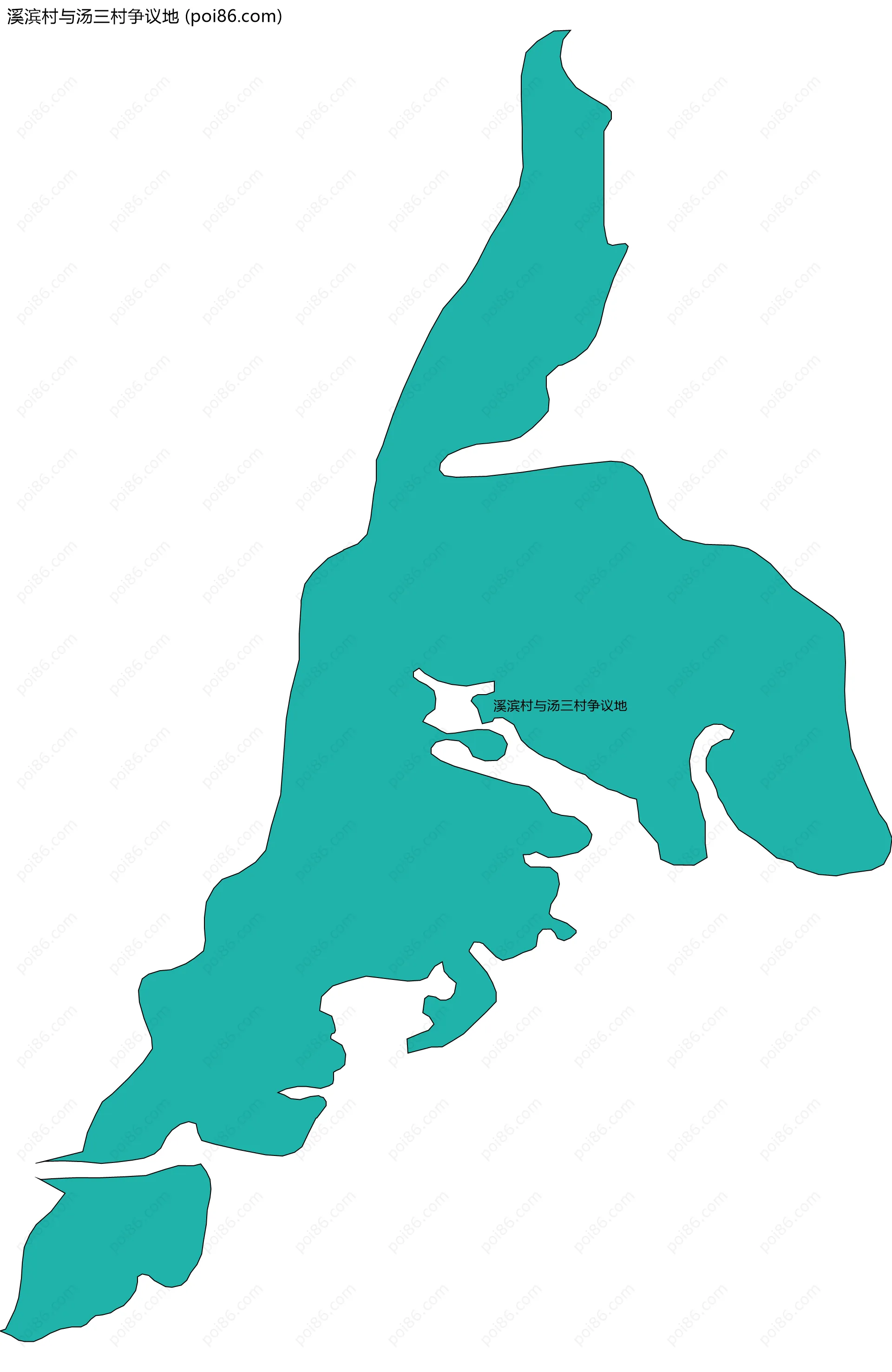 溪滨村与汤三村争议地边界地图