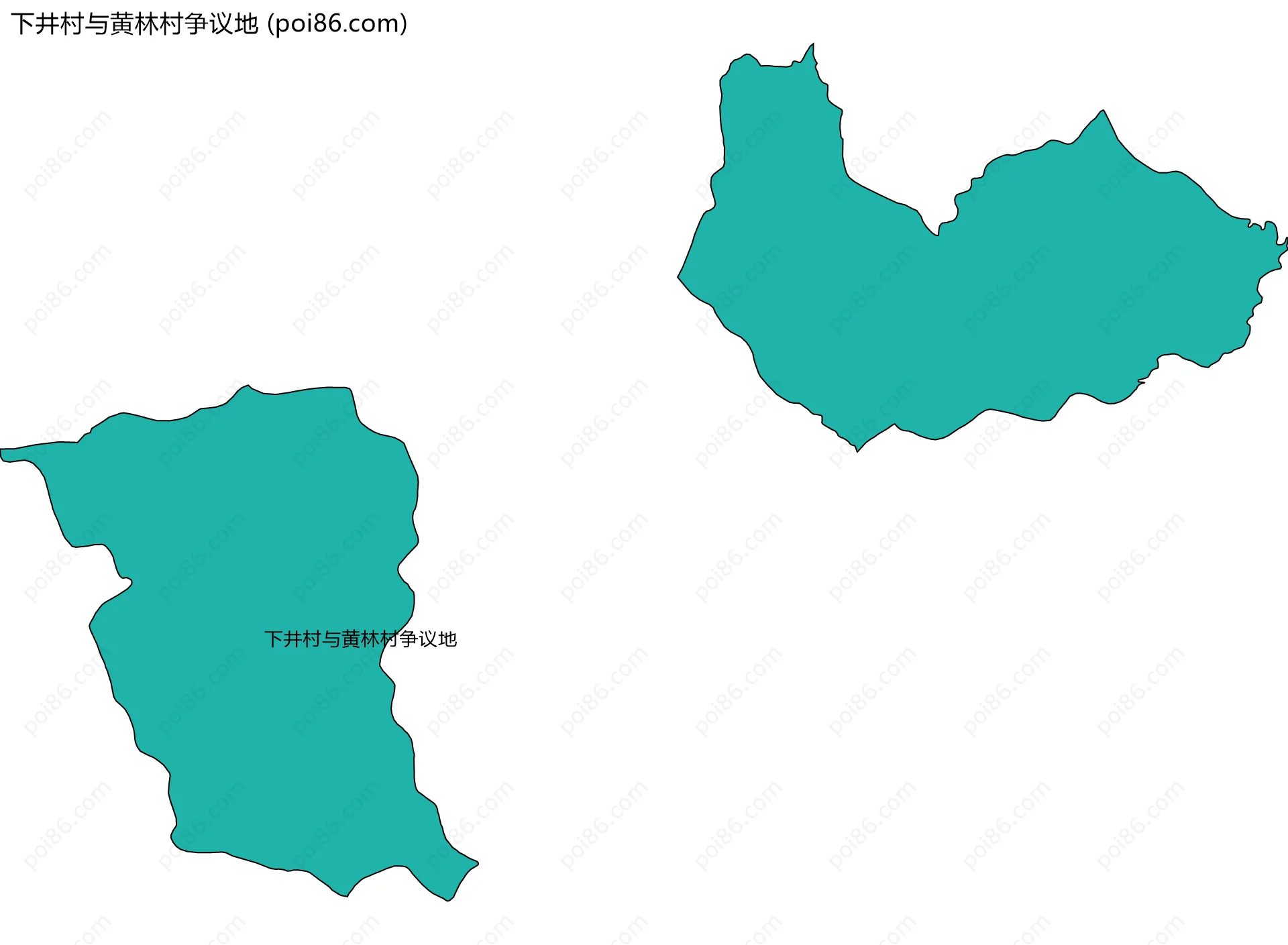 下井村与黄林村争议地边界地图