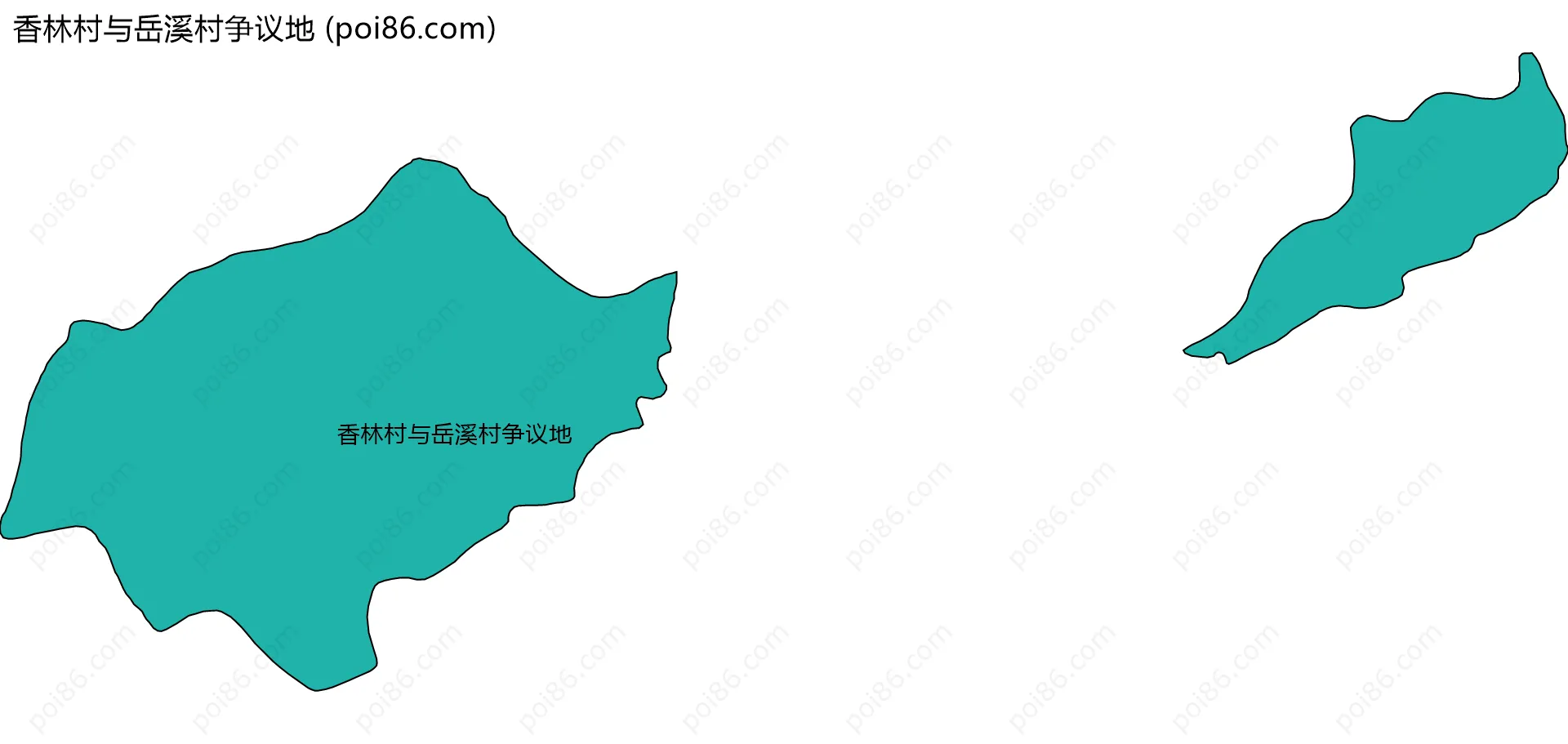 香林村与岳溪村争议地边界地图