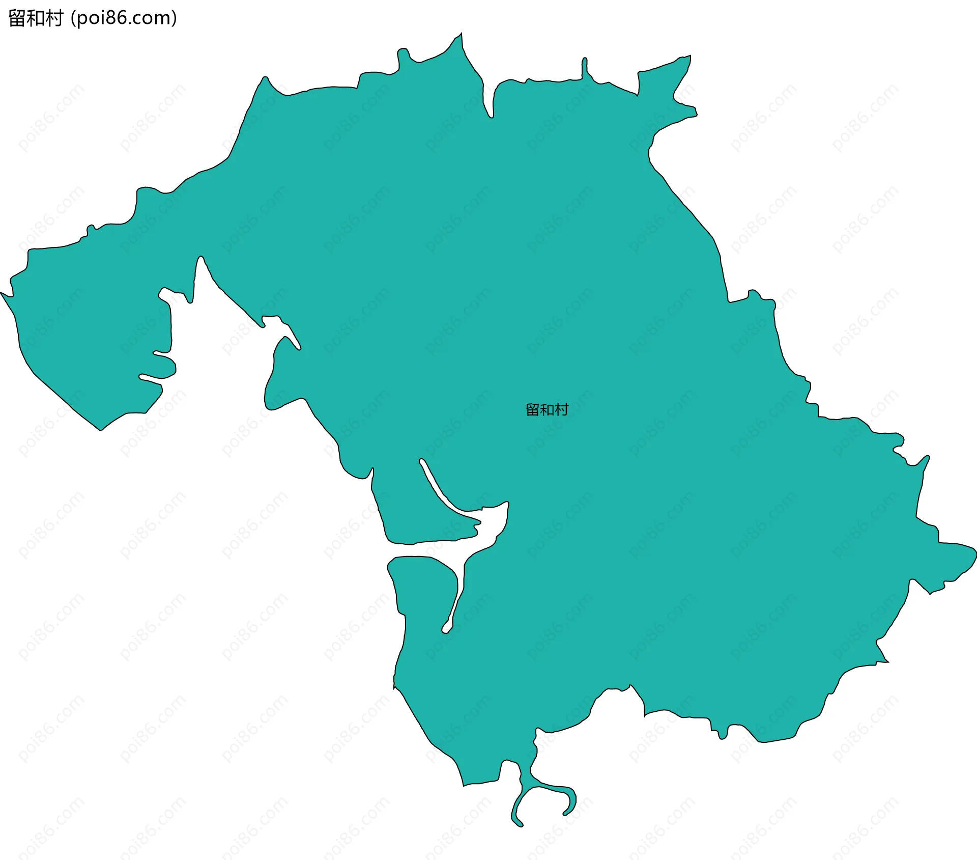 留和村边界地图