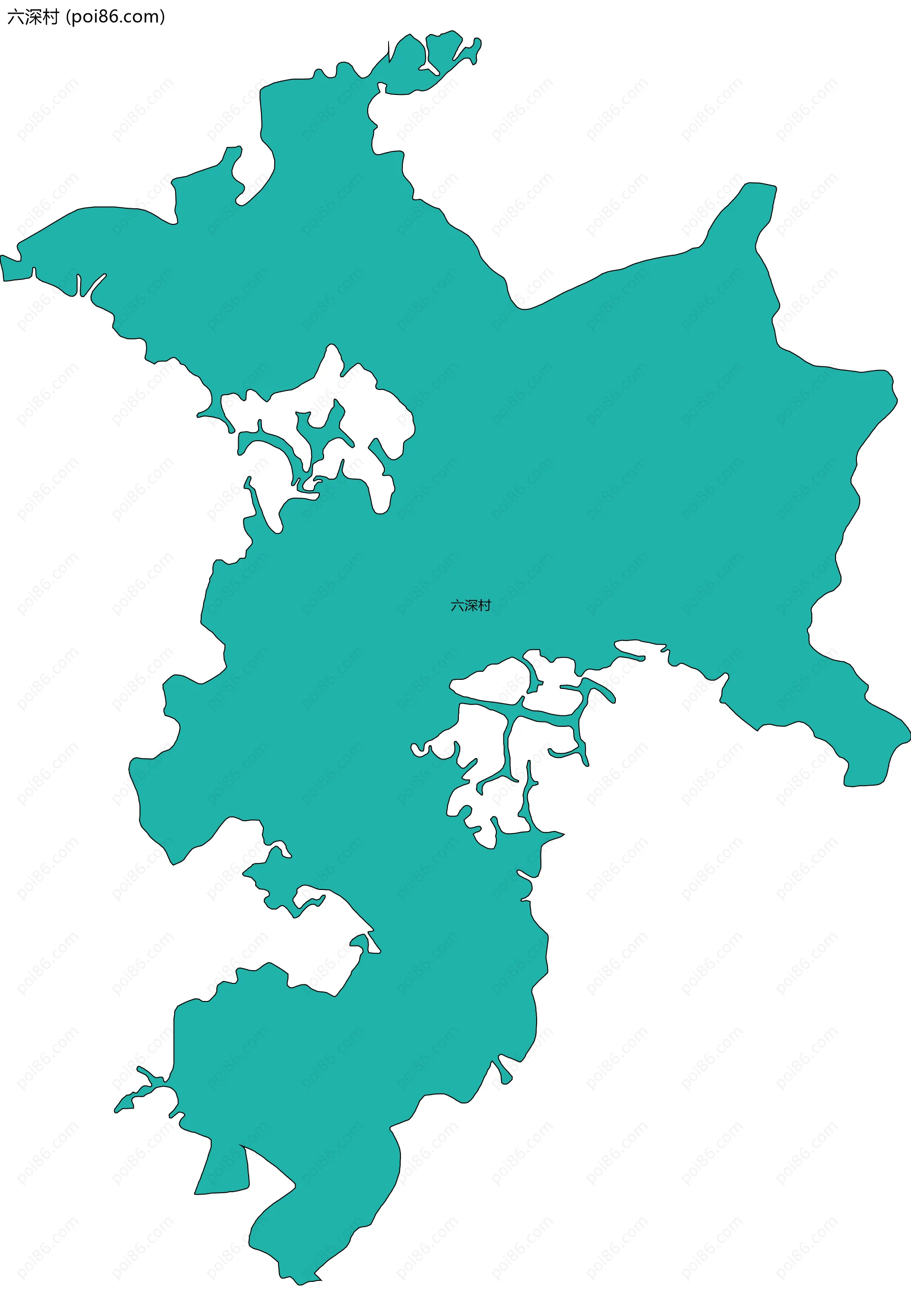 六深村边界地图