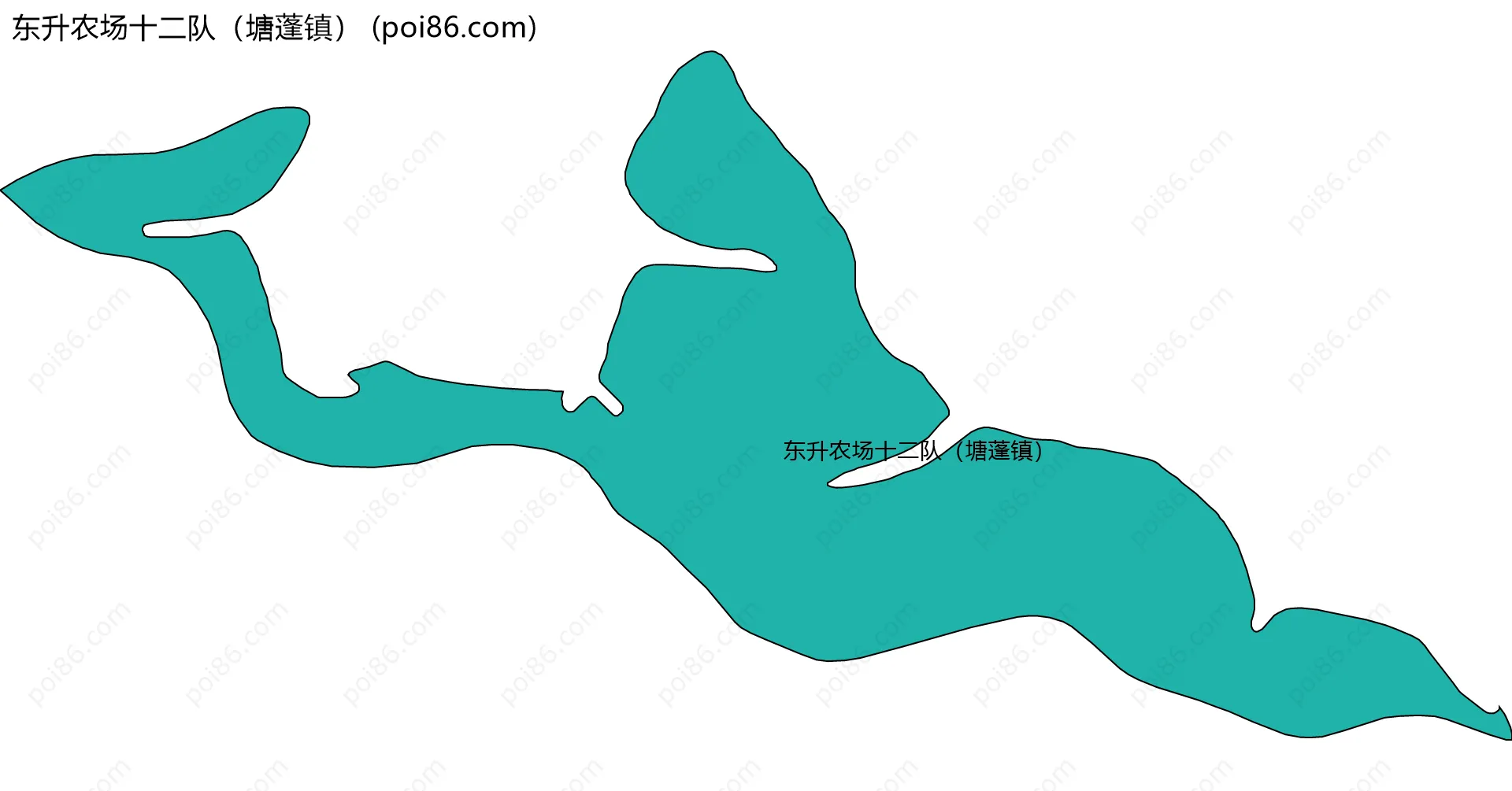 东升农场十二队（塘蓬镇）边界地图