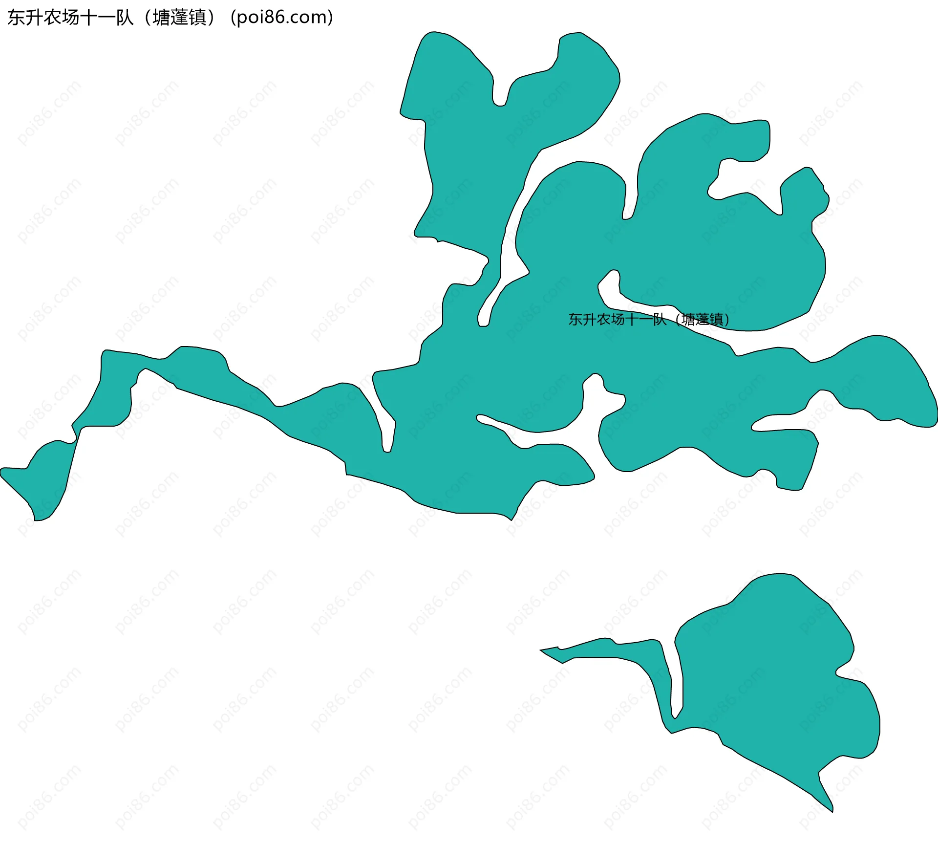 东升农场十一队（塘蓬镇）边界地图