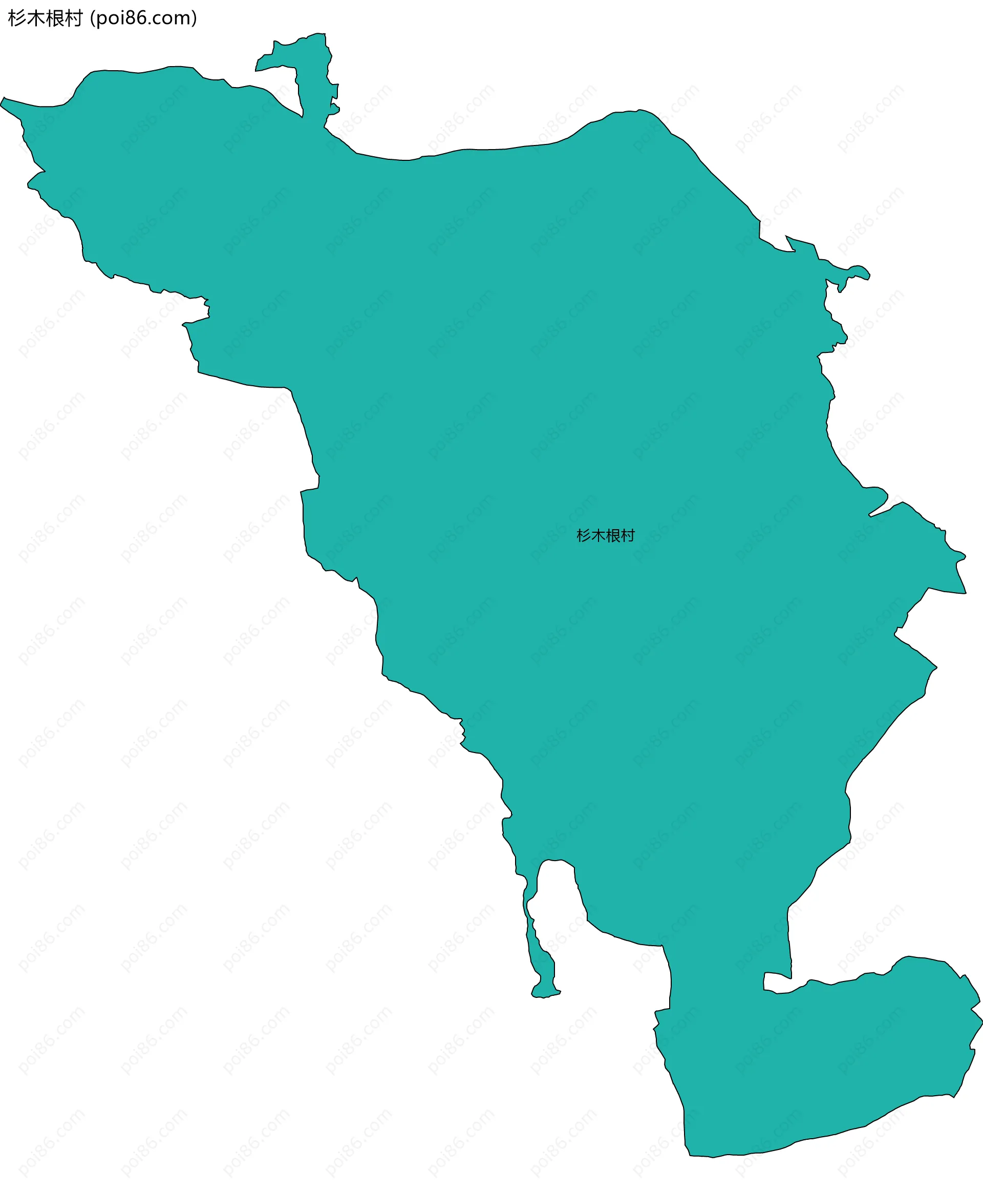 杉木根村边界地图
