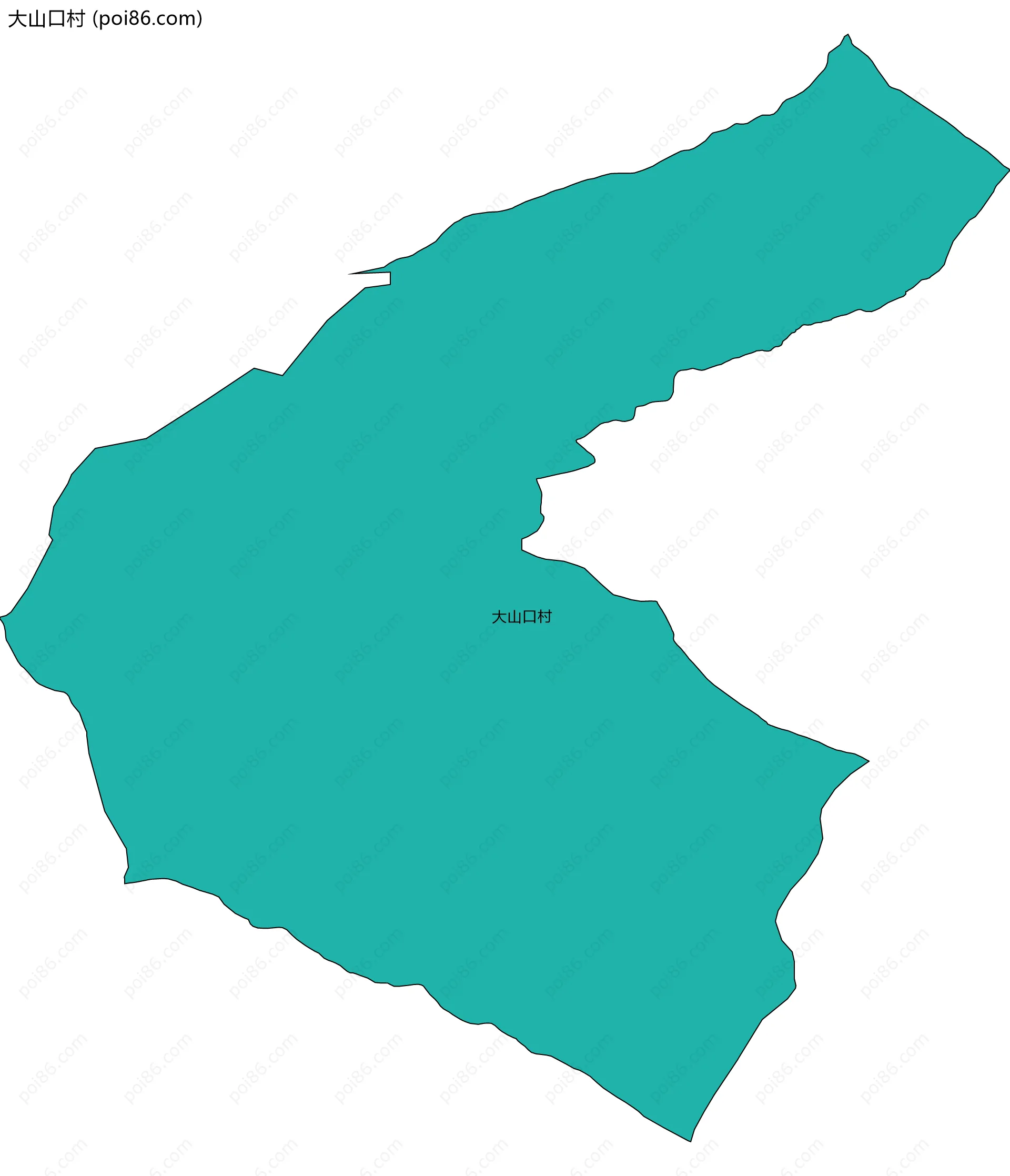 大山口村边界地图