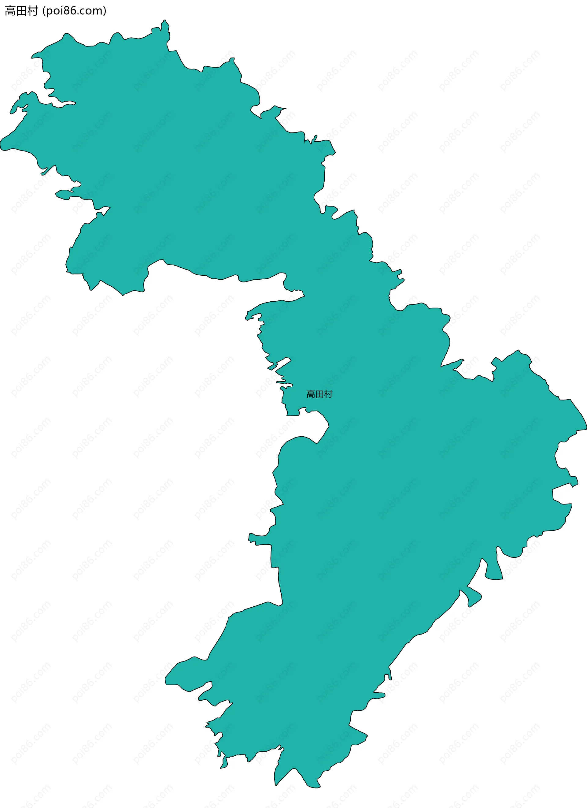 高田村边界地图