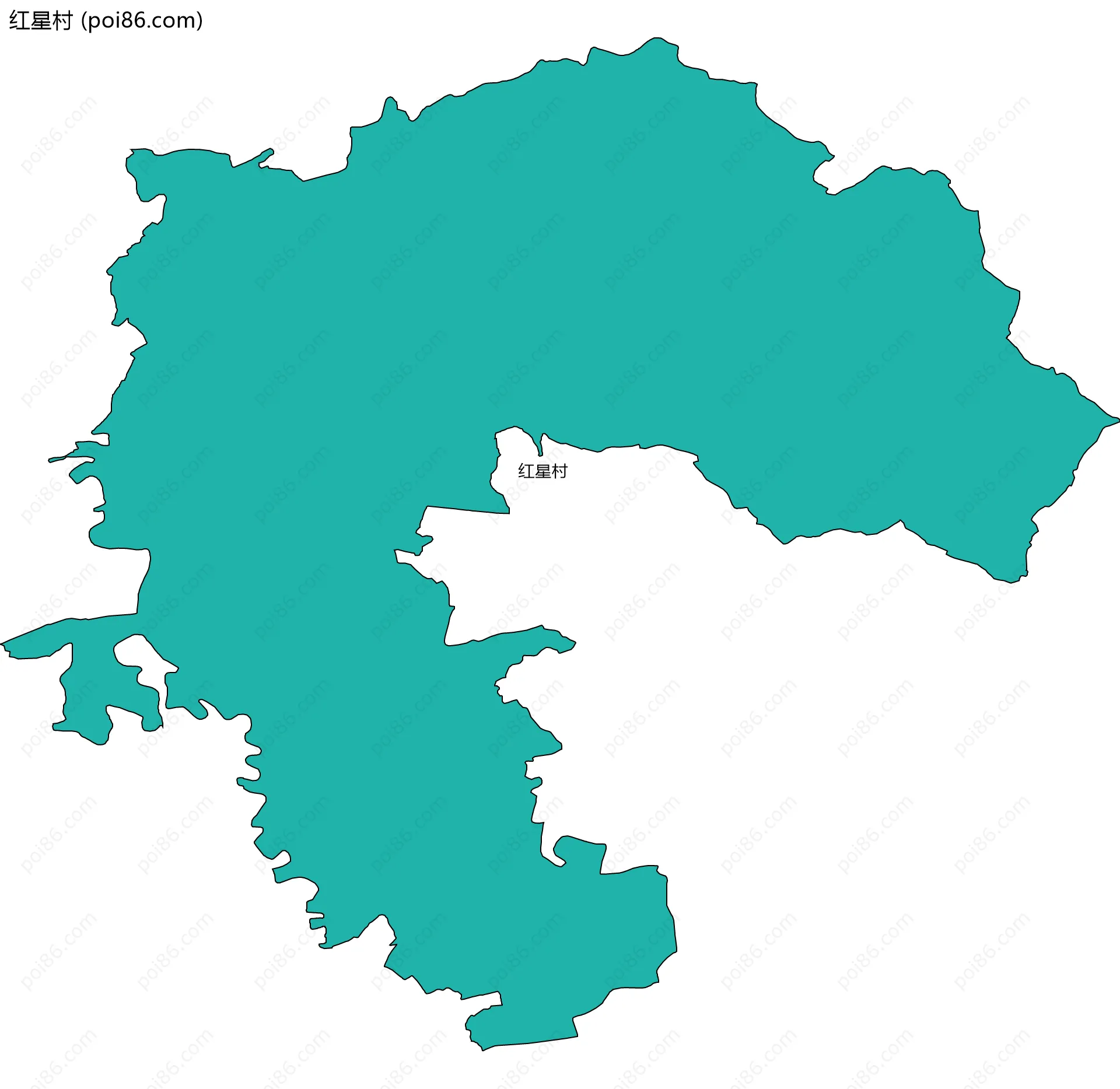 红星村边界地图