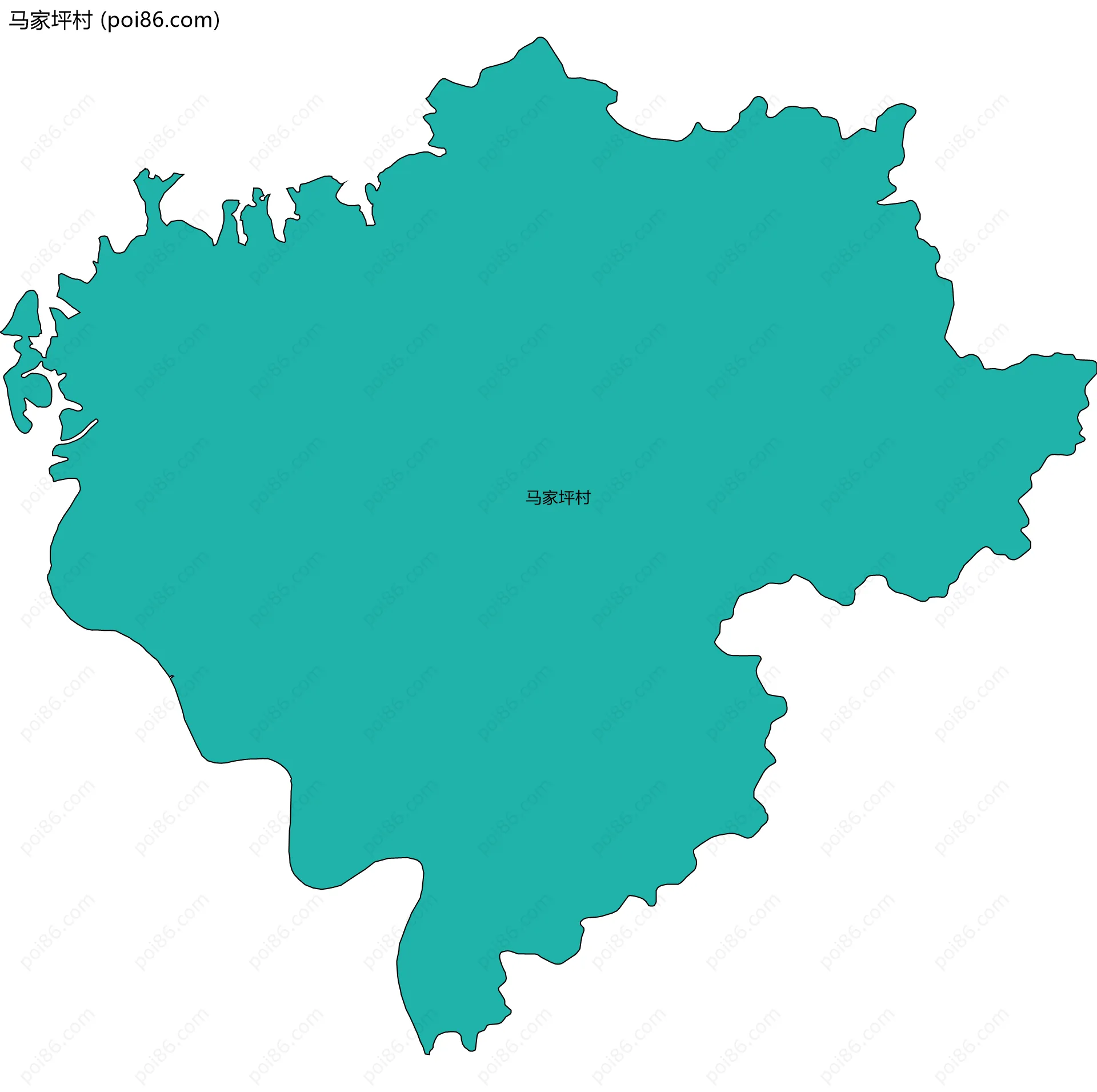 马家坪村边界地图