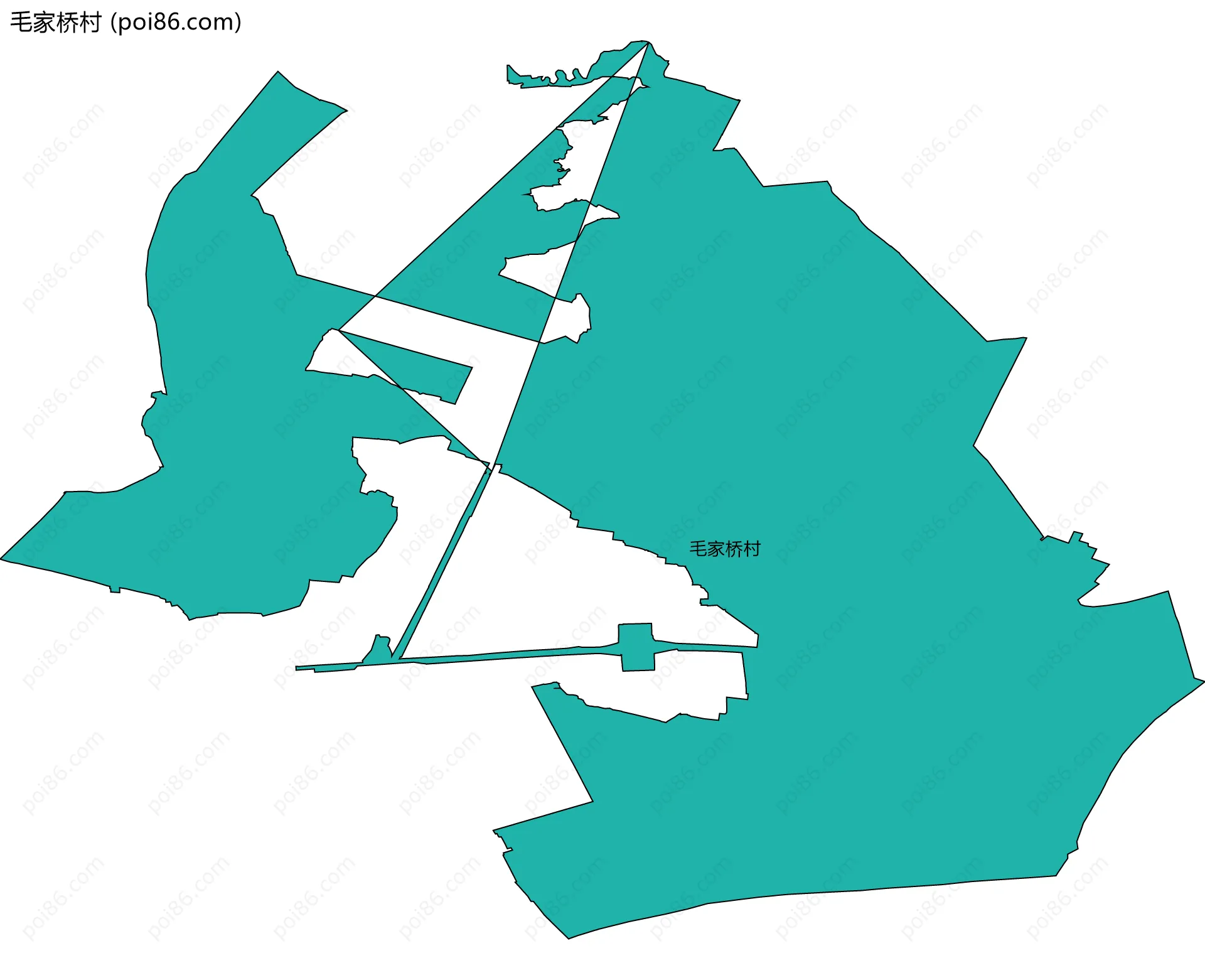 毛家桥村边界地图