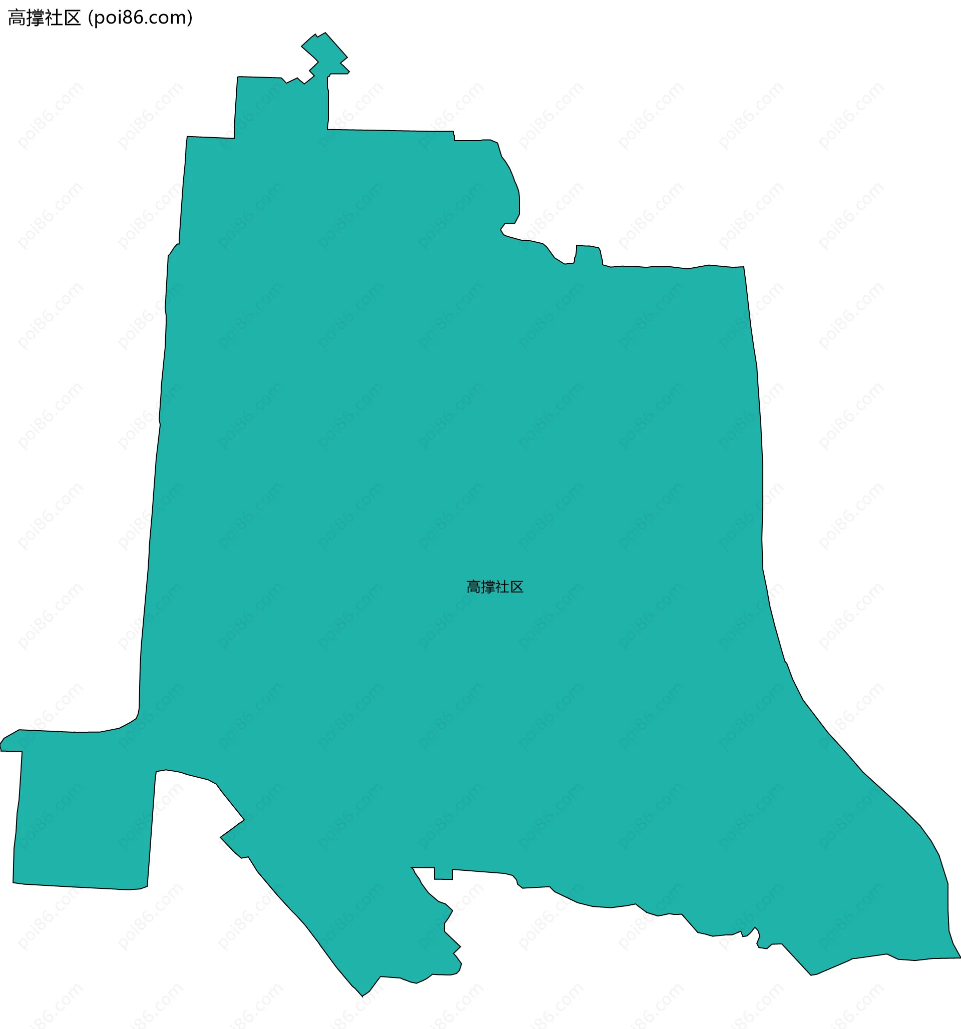 高撑社区边界地图